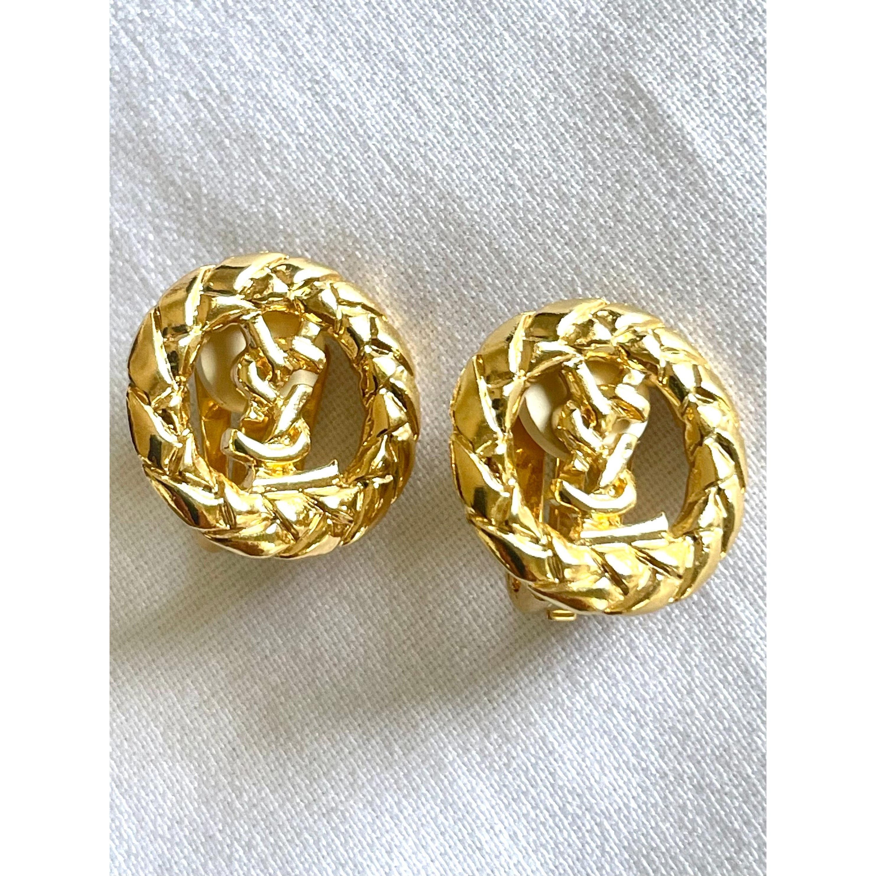 Yves Saint Laurent Vintage Yves Saint Laurent golden round earrings with YSL Size ONE SIZE - 7 Thumbnail