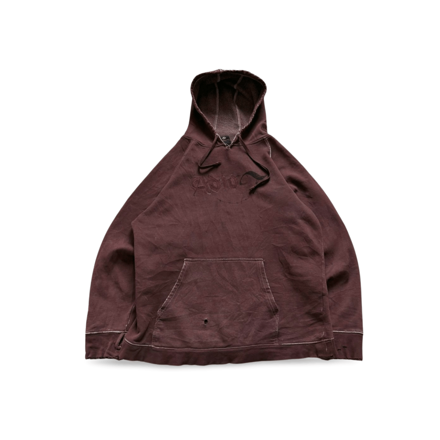 Vintage Adio Y2K Mocha Brown Overdyed Baggy Skate Hoodie Sweatshirt Size US L / EU 52-54 / 3 - 1 Thumbnail