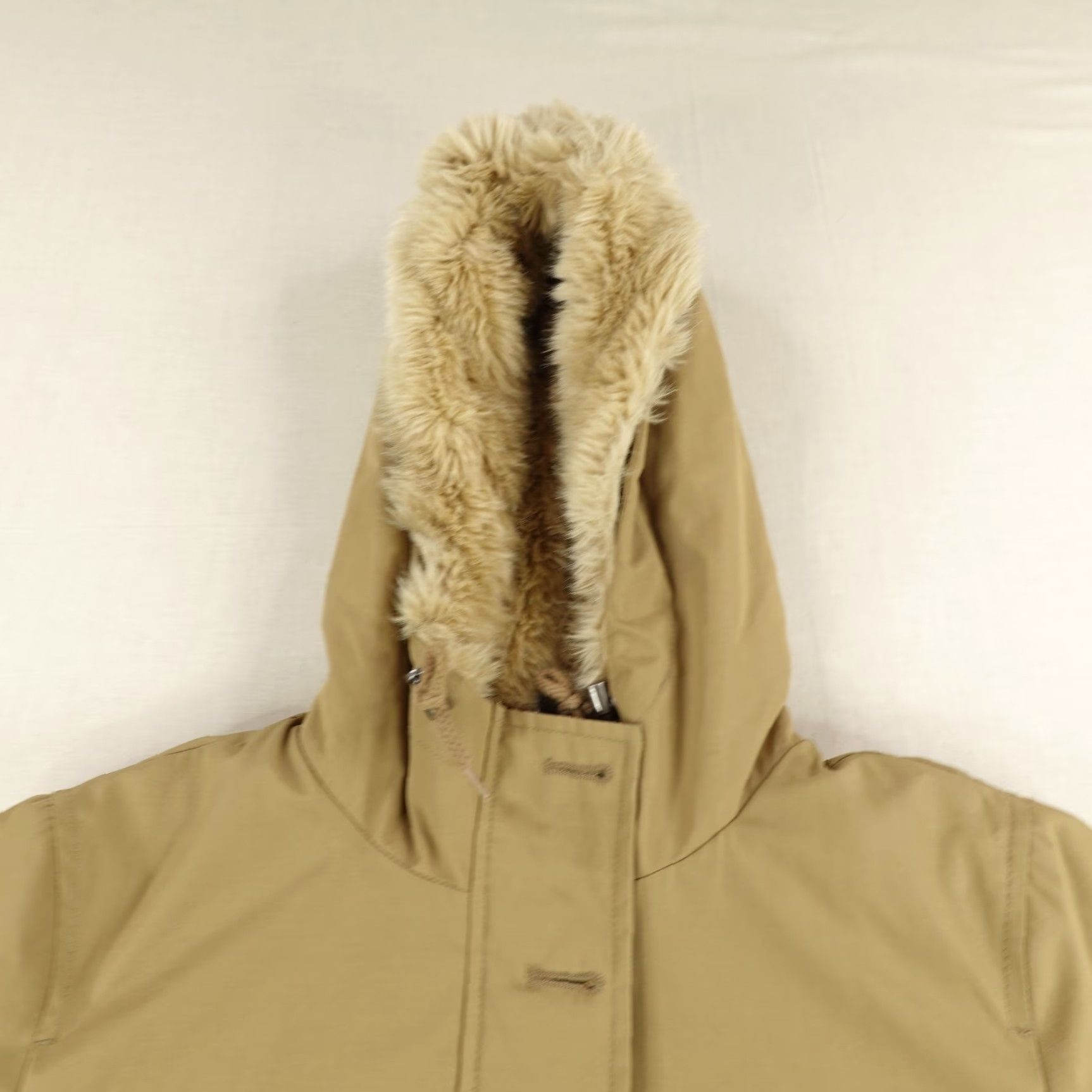 Levi's Levi's Jacket Women Parka Long Tan Faux Fur Trim Quilted Lined Red Tab Beige M Full Zip Hooded Pockets Size M / US 6-8 / IT 42-44 - 2 Thumbnail