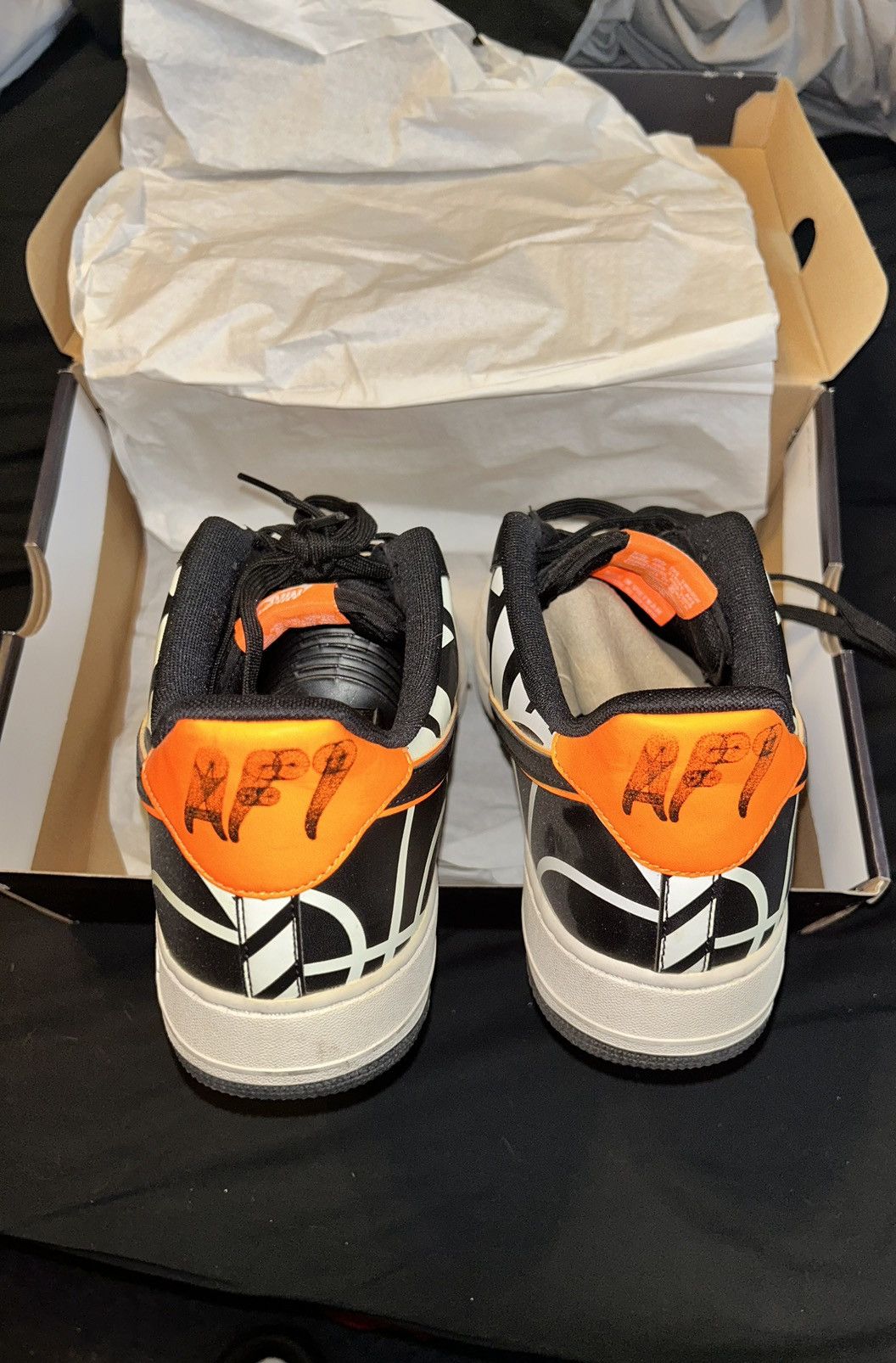 Nike Nike Air Force 1 Low ‘07 LV8 White Black Orange Size US 13 / EU 46 - 2 Thumbnail