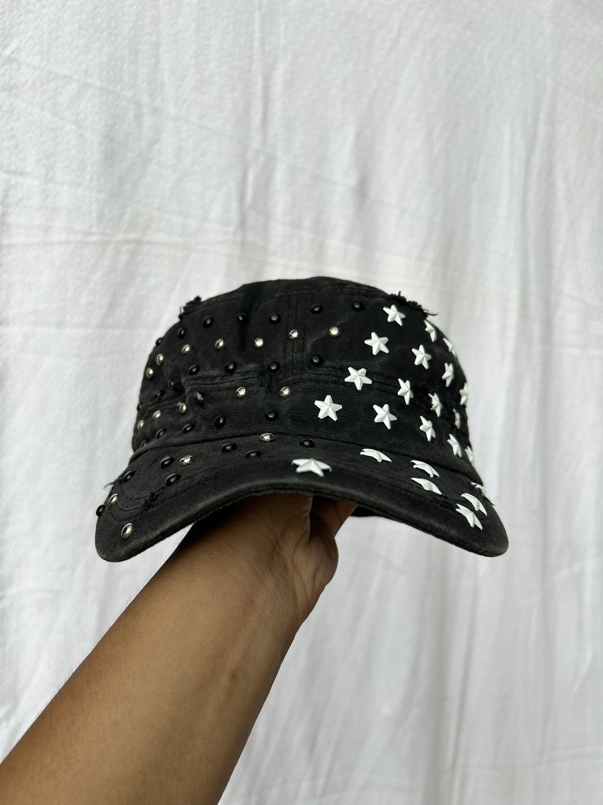 If Six Was Nine × Japanese Brand × Le Grande Bleu (L.G.B.) Commando Distressed Studded Stars Hats Size ONE SIZE - 5 Thumbnail