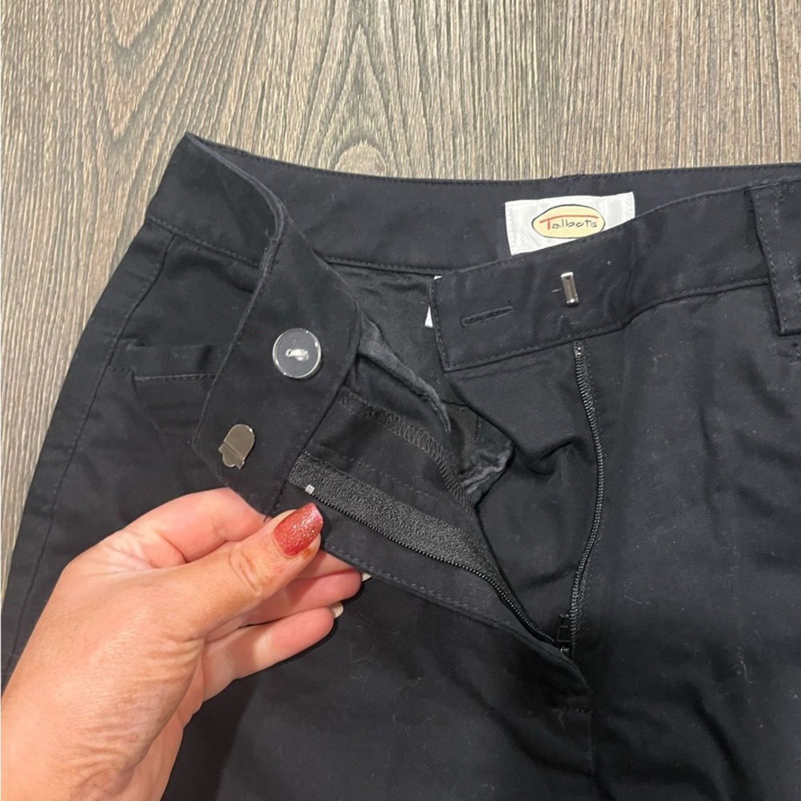 Vintage Talbots Womens Black High Waisted Stretch Straight Leg Pant4 Size 27" / US 4 / IT 40 - 4 Thumbnail