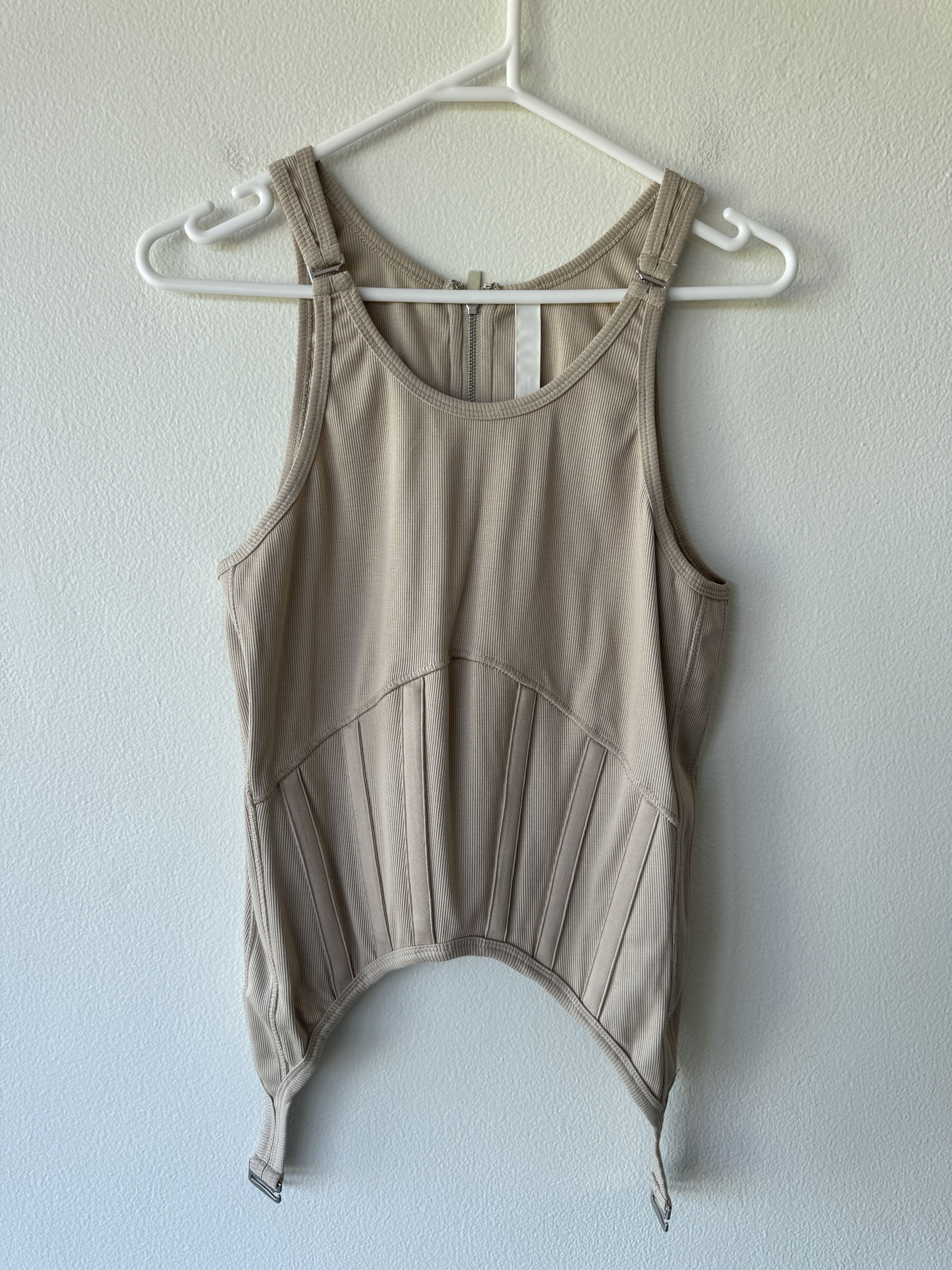 image of Dion Lee Fin Corset Tank Singlet Vest Tee in Sand Dollar, Women's (Size XL)