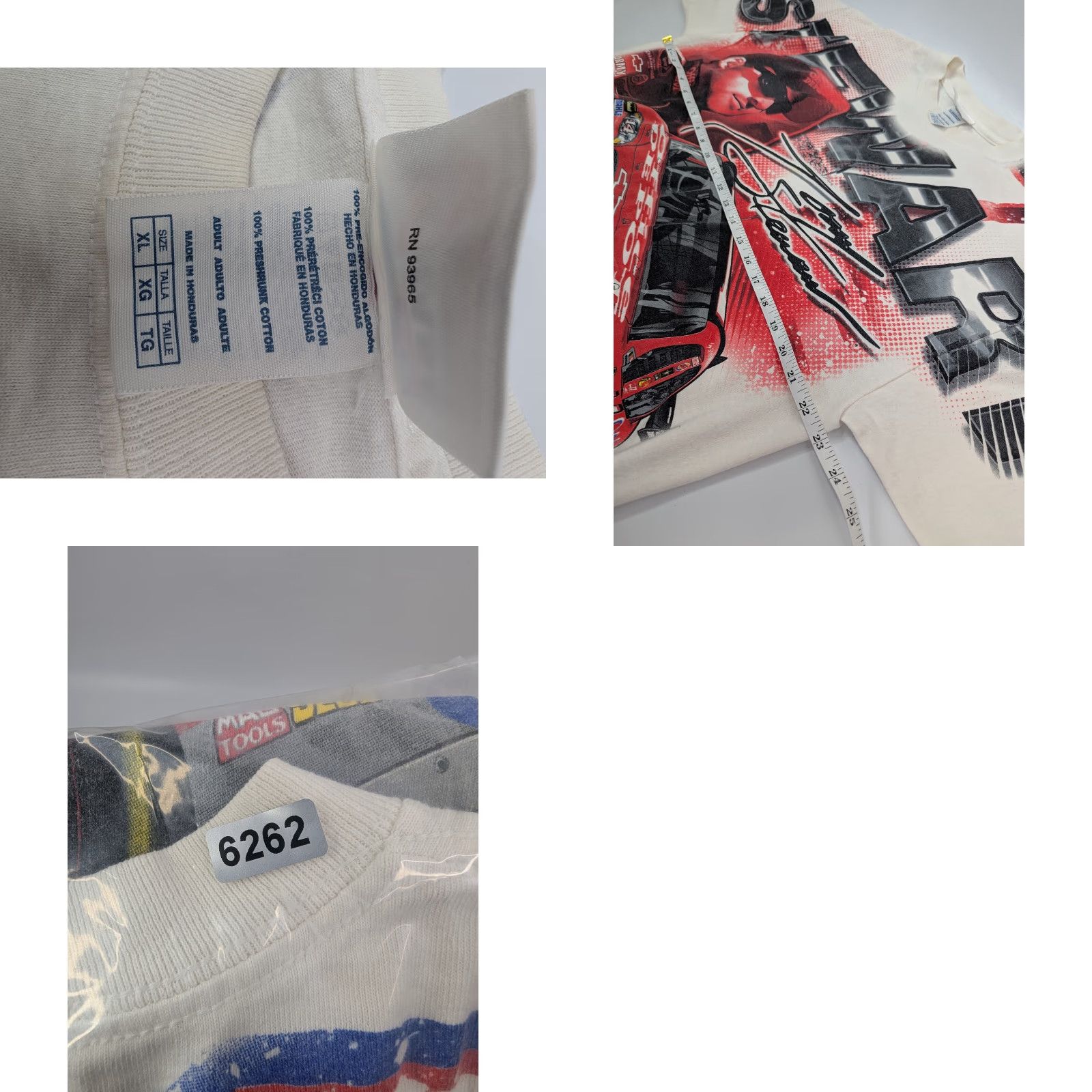 Chase Authentics Tony Stewart #14 Nascar Stewart Haas Racing T-Shirt XL AOP Double Sided Mens White 90s Vintage Best Sellers Size US XL / EU 56 / 4 - 8 Thumbnail