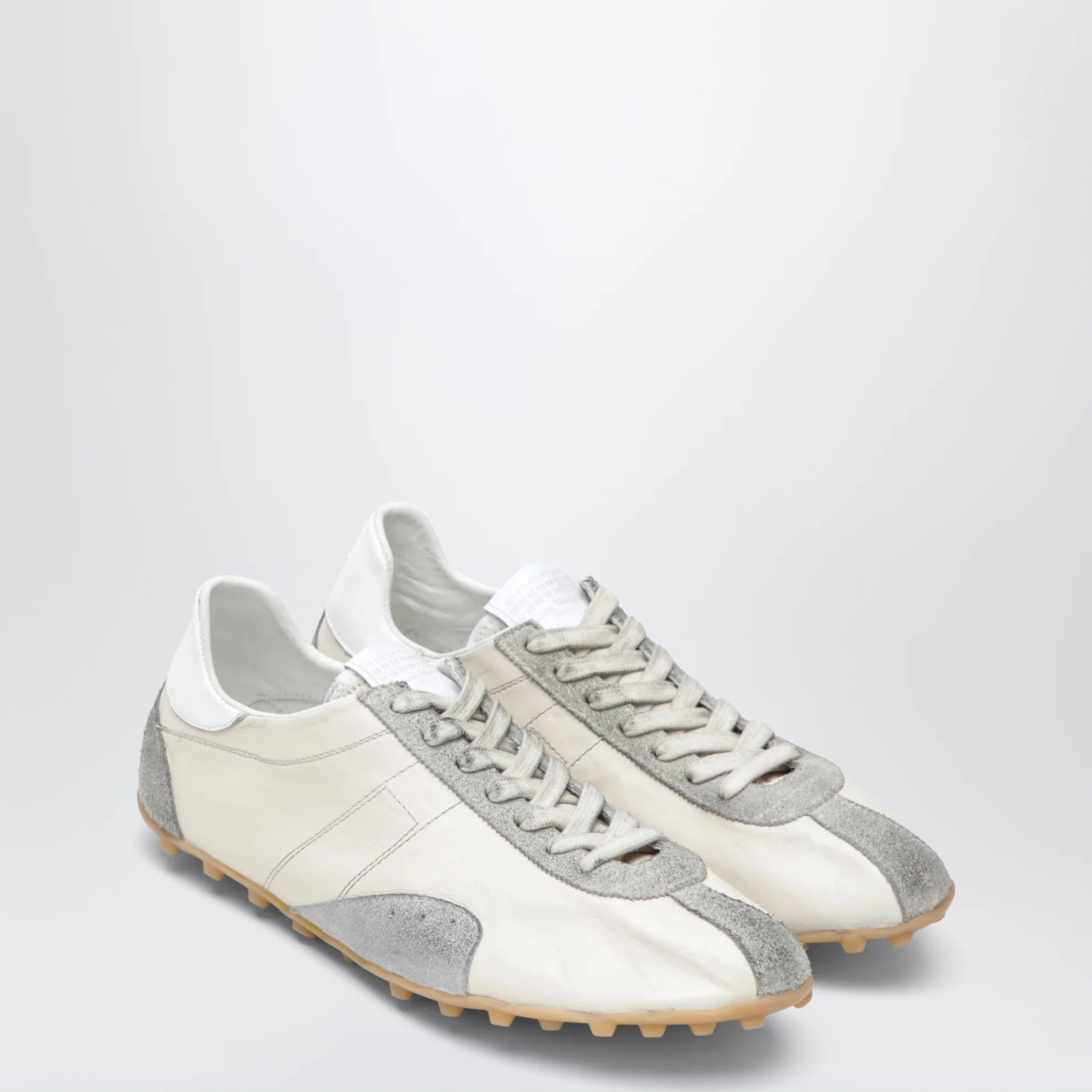 Maison Margiela o1d2blof0526 Leather And Vintage Suede Low-Top Sneakers Size US 11 / EU 44 - 2 Thumbnail