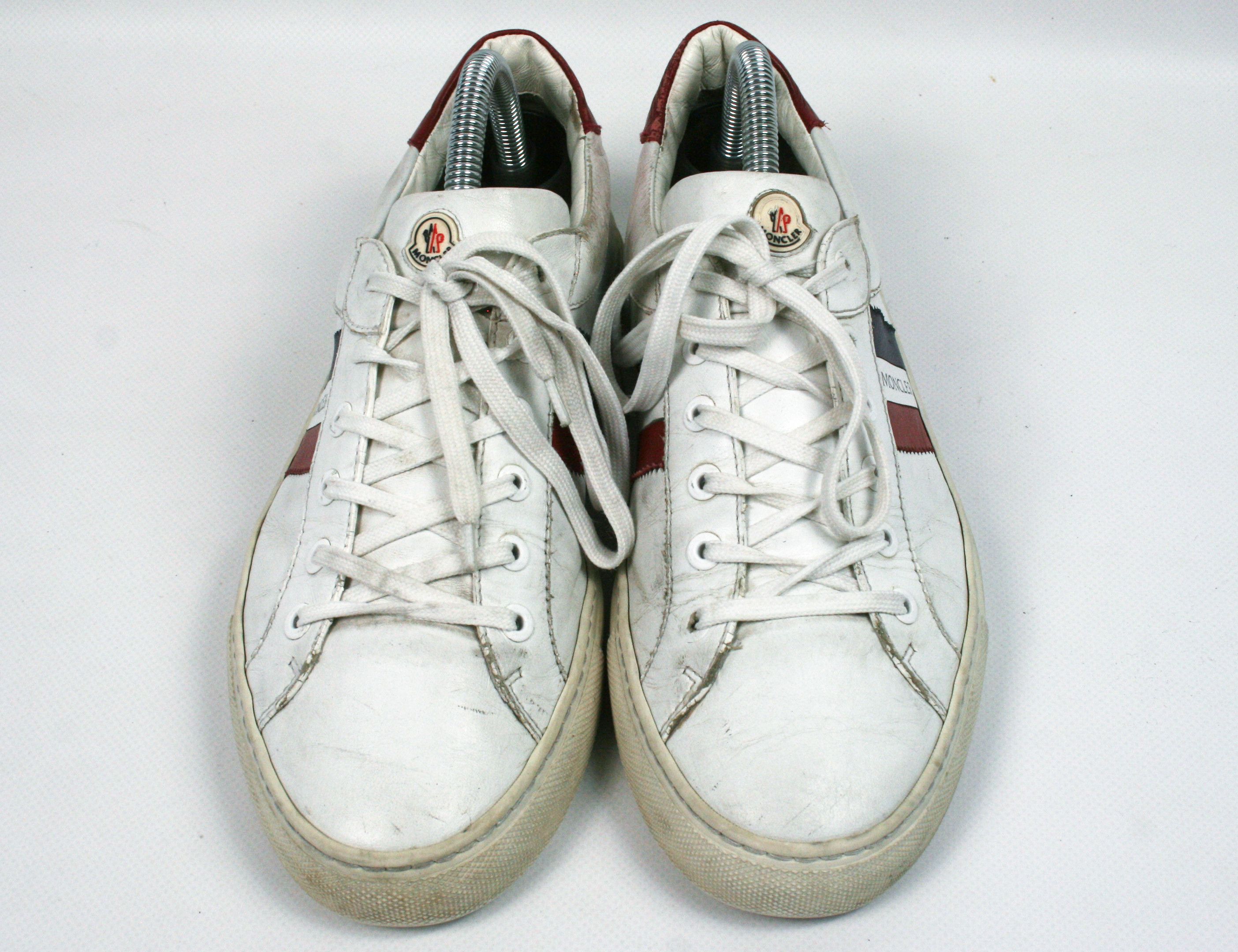 Moncler Distressed "New Leni" Low Leather Sneakers Size US 9 / IT 39 - 5 Thumbnail