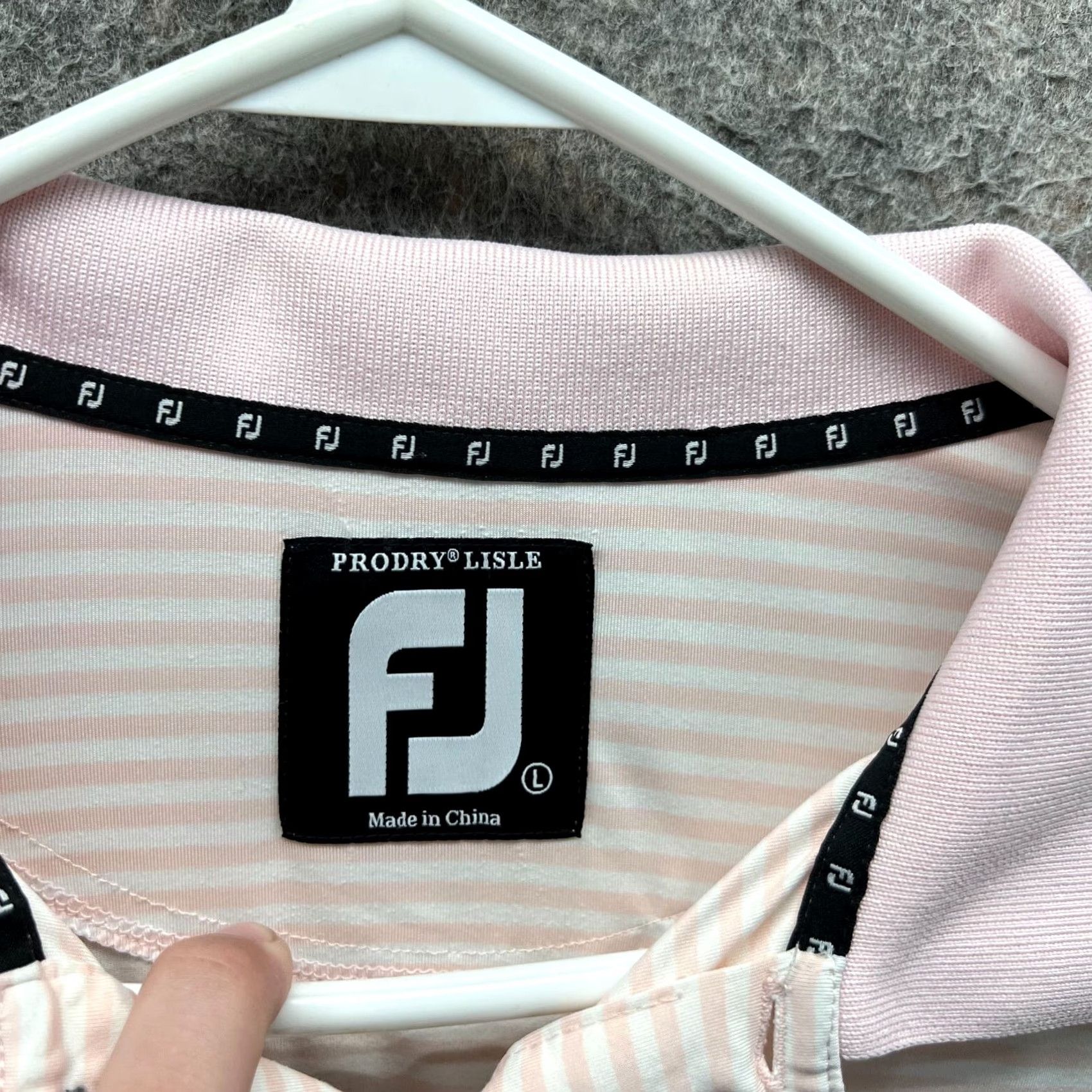 Footjoy Footjoy Polo Shirt Mens Large Pink Striped Embroidered Golf Club Duran Titleist Vintage Size US L / EU 52-54 / 3 - 3 Thumbnail