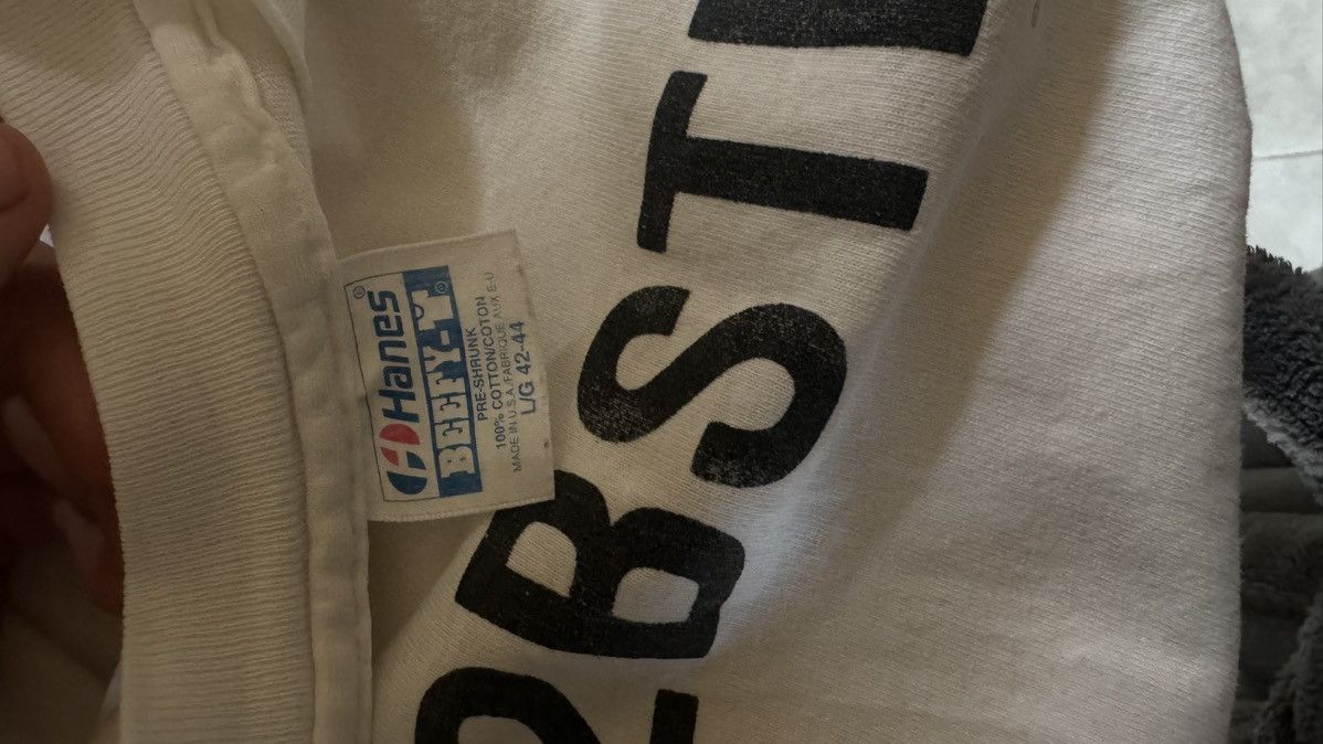 Designer × Vintage 1991 Dont Panic 2QT2BSTR8 vintage white t-shirt Size US L / EU 52-54 / 3 - 8 Thumbnail