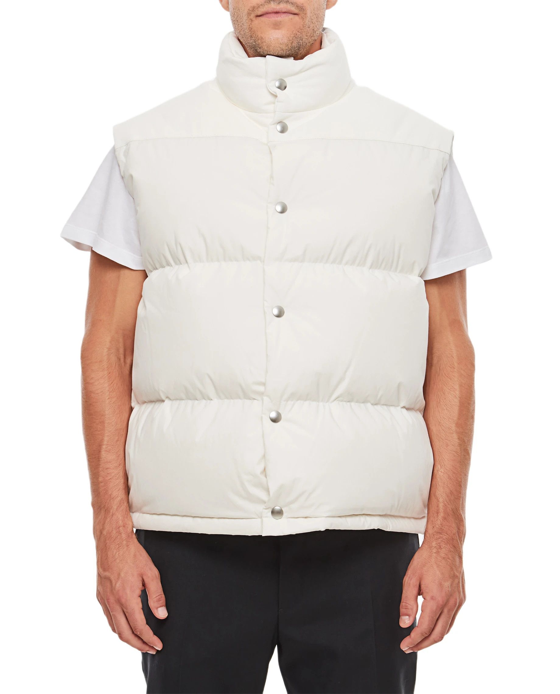 Bottega Veneta o1n1vont0325 Organic Frosted Poplin Gilet in White Size US M / EU 48-50 / 2 - 1 Thumbnail
