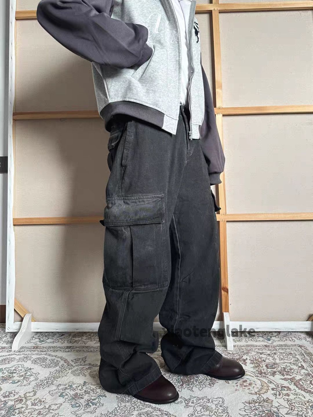 Vintage ltx wide Leg loose baggy faded cargo workwear pants Size US 30 / EU 46 - 2 Thumbnail