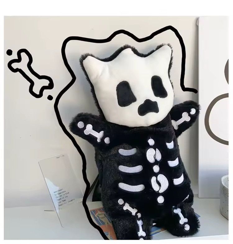 Japanese Brand Skull Gothic Punk Cartoon Plush Backpack Size ONE SIZE - 5 Thumbnail