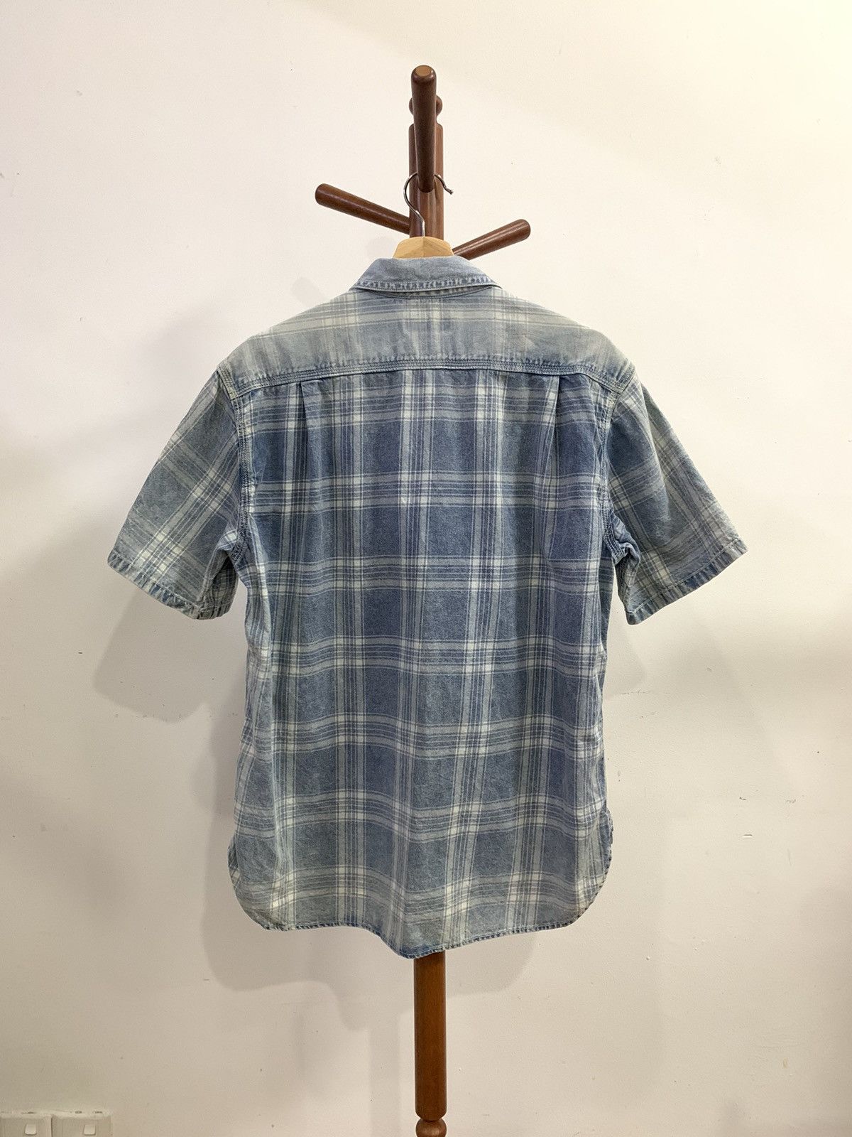 Japanese Brand Purple & Yellow Tartan Denim Shirts Size US M / EU 48-50 / 2 - 2 Thumbnail