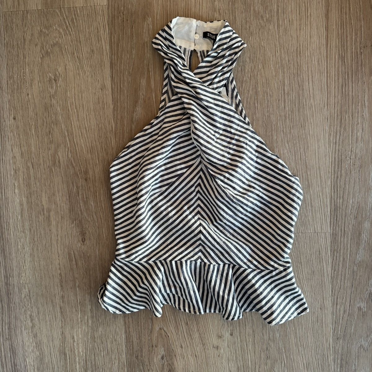 Steve Madden Steve Madden Kosta Top in Navy Stripe w/ Crisscross Neckline Size S / US 4 / IT 40 - 6 Thumbnail