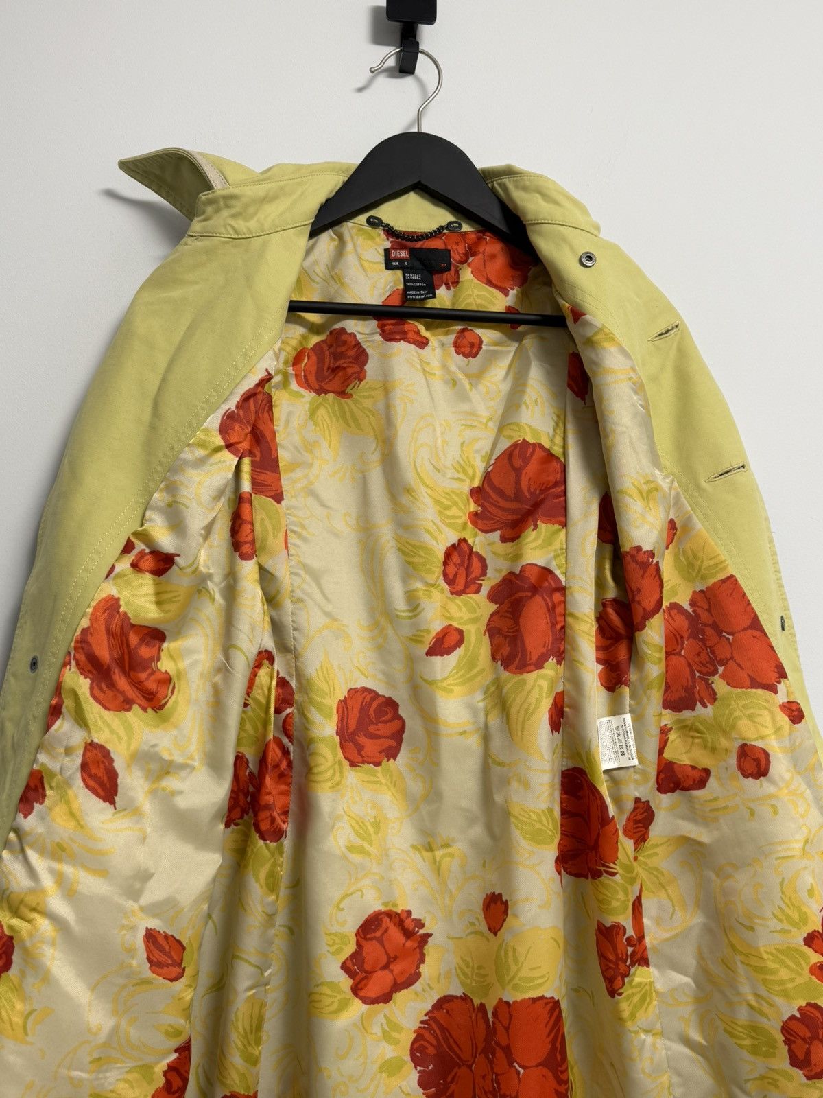 Diesel Diesel Vintage 90s Cotton Trench Coat Y2K Lemon Sz S Size S / US 4 / IT 40 - 12 Thumbnail