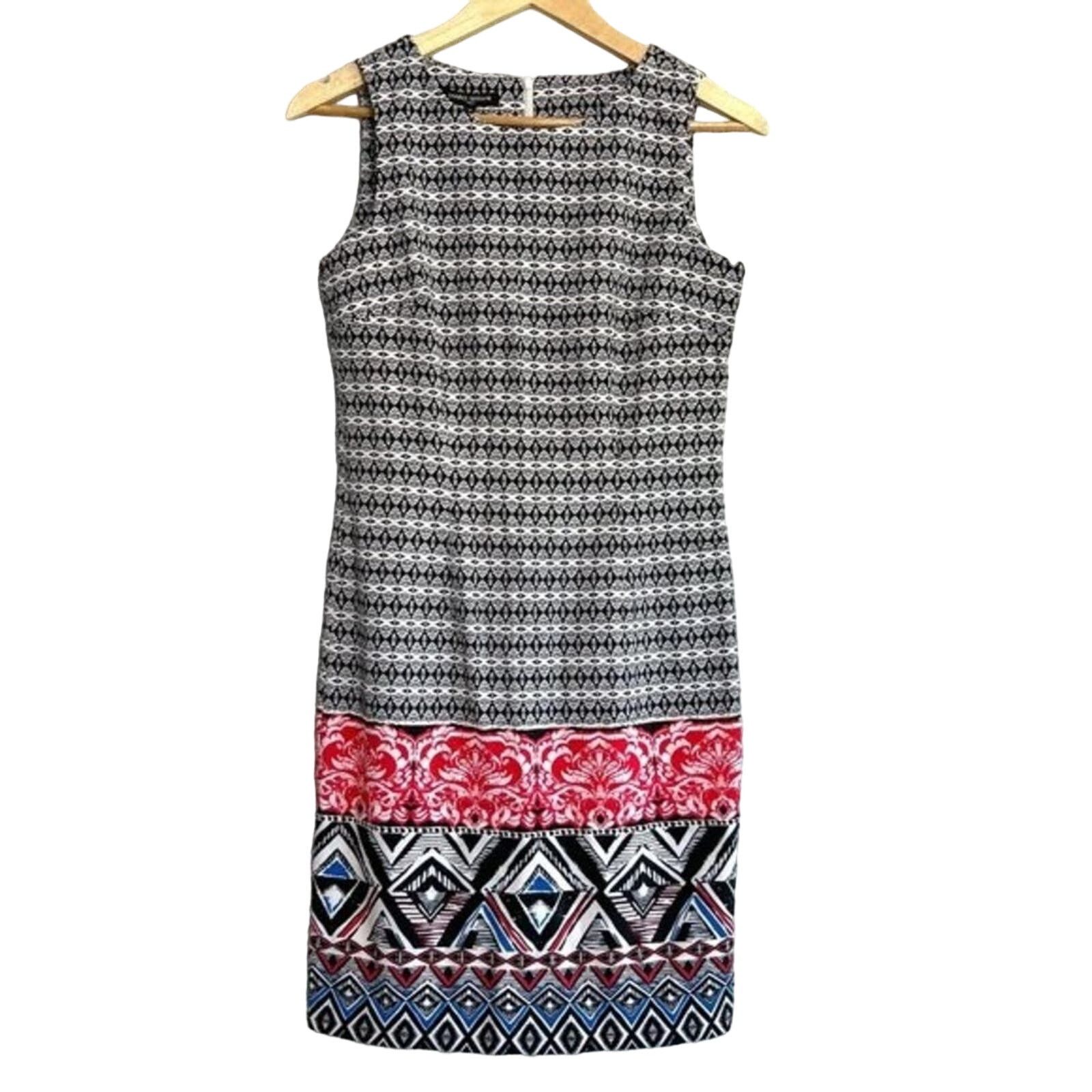 Other Mario Serrani NWT Women's Dress Sz 4 Black White Knee Length Size S / US 4 / IT 40 - 1 Thumbnail