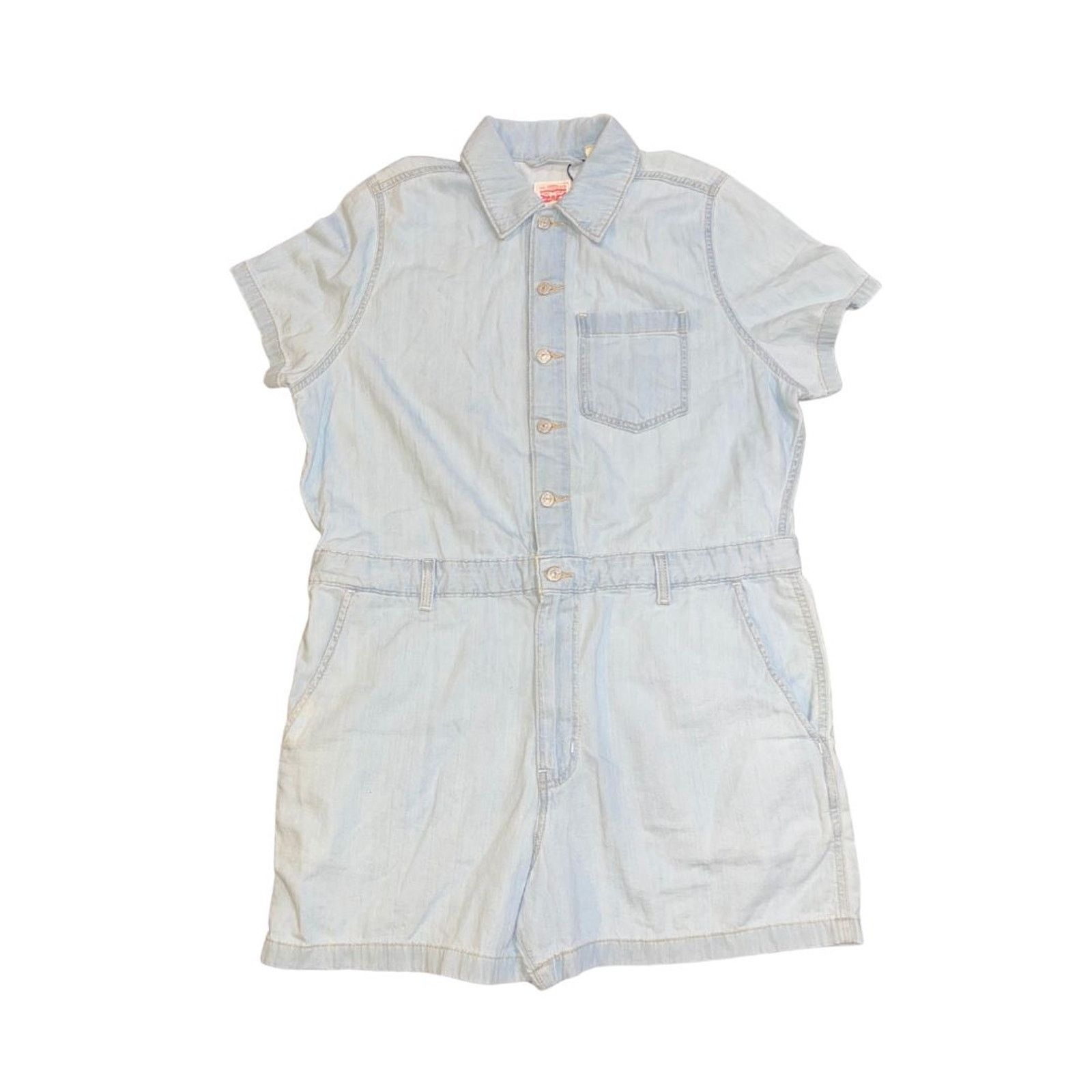 Levi's Levi's Heritage Short Sleeve Button Romper XL Jumper Shorts Size 31" - 1 Thumbnail