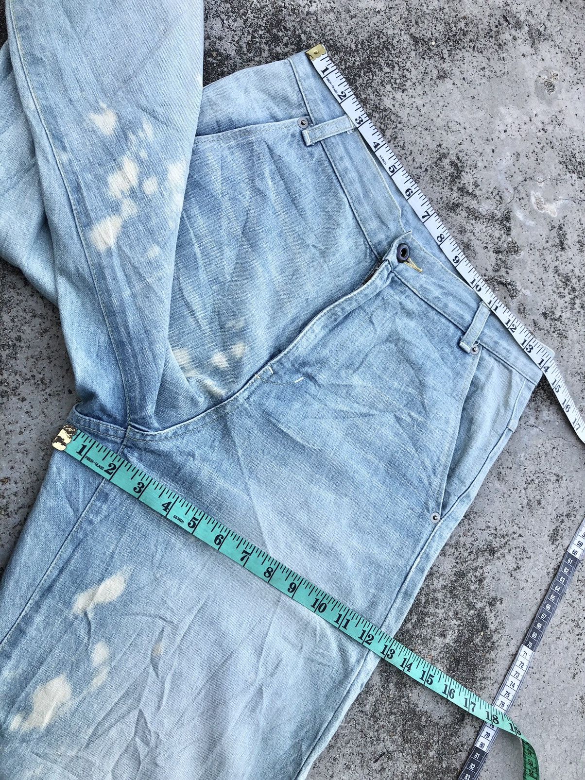 Hypebeast BAGGY⚡️⚡️BLEACH SELVEDGE DENIM Size US 28 / EU 44 - 7 Thumbnail