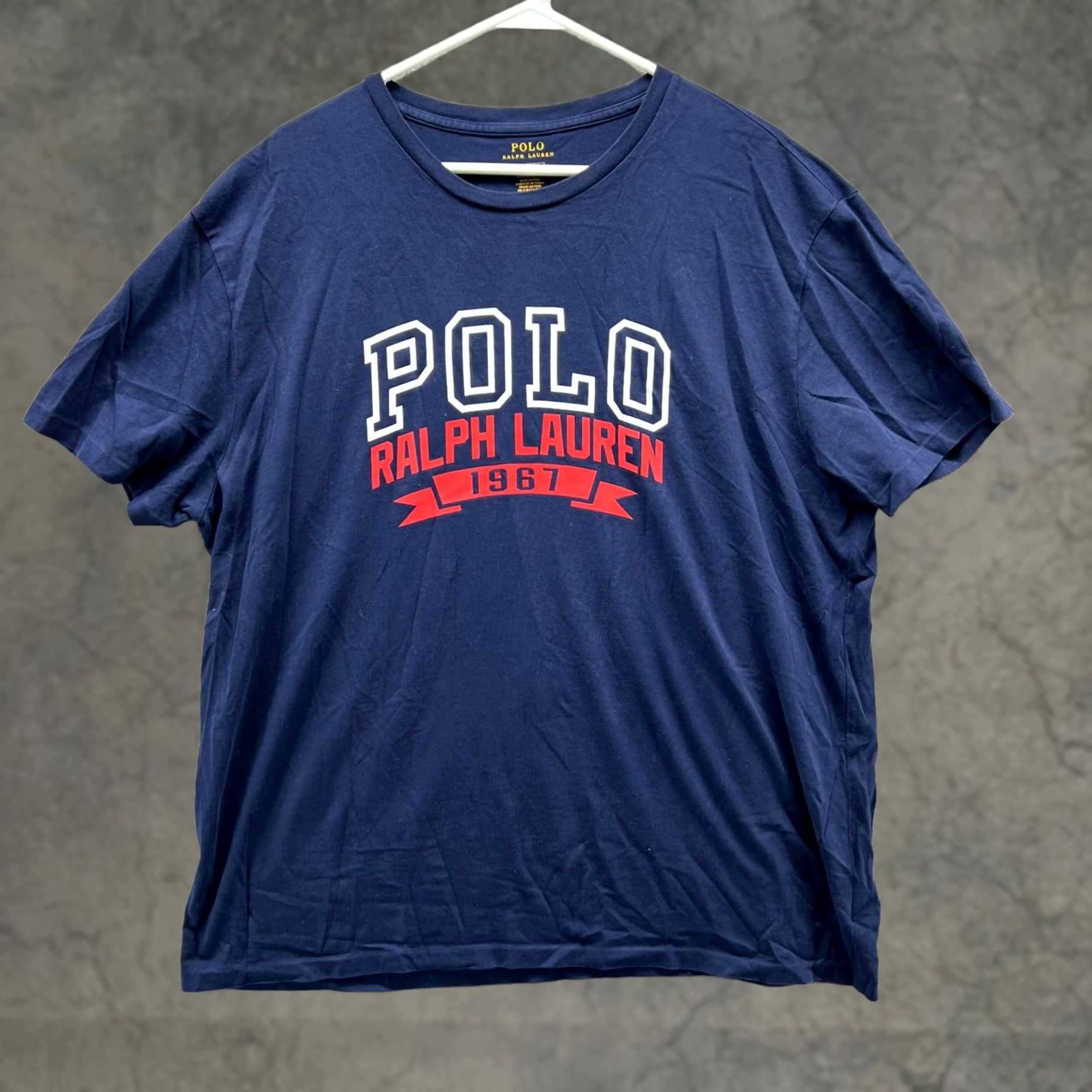 Polo Ralph Lauren VINTAGE Polo Ralph Lauren Shirt Mens Large Blue Navy Crewneck Classic Cotton Tee 1987 Size US L / EU 52-54 / 3 - 1 Thumbnail