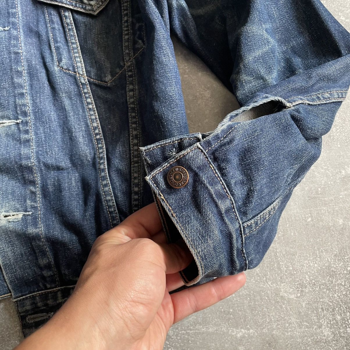 Levi's × Vintage Vintage Levi’s Denim Trucker Jacket bomber 90s usa American Size L / US 10 / IT 46 - 3 Thumbnail