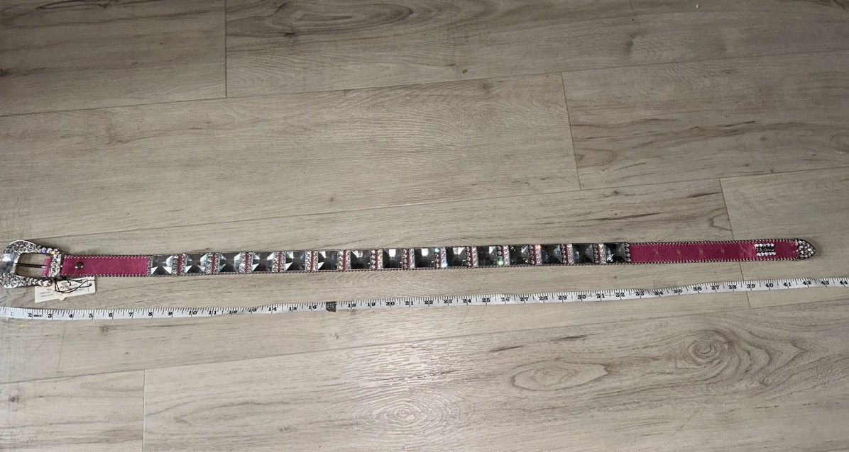 B.B. Simon AUTHENTIC BB SIMON Belt HOT PINK Swarovski Crystals Sx XL Size 34 - 6 Thumbnail