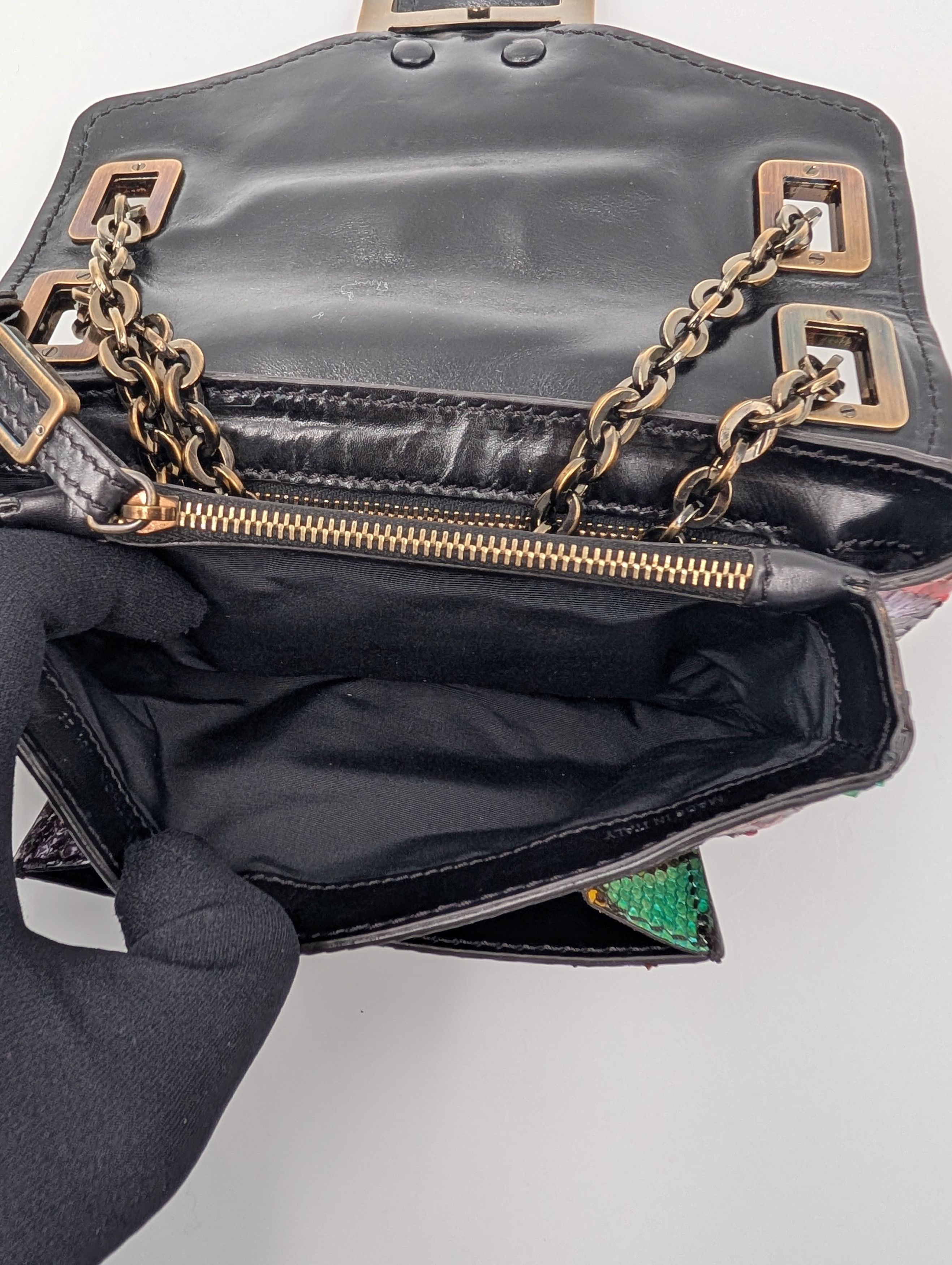 Roger Vivier Multicolor Snakeskin Metro Handbag Size ONE SIZE - 6 Thumbnail