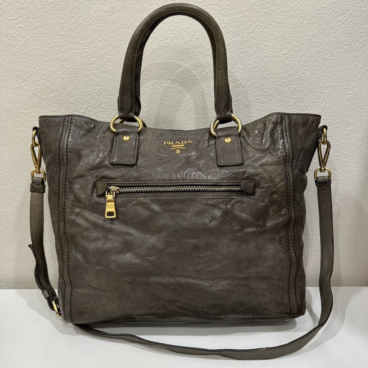 Prada PRADA LUCIDA VITELLO SHINE LETAHER TWO WAY TOTE BAG Size ONE SIZE - 2 Thumbnail