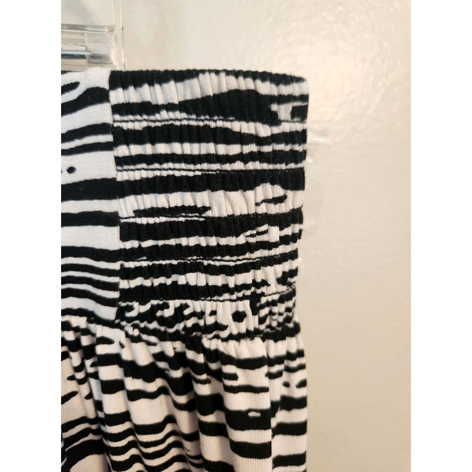 Vintage Lane Bryant Skirt Black White Zebra Print A Line Thick Elastic Waist 18 20 Women Size 40" / US 18 - 3 Thumbnail