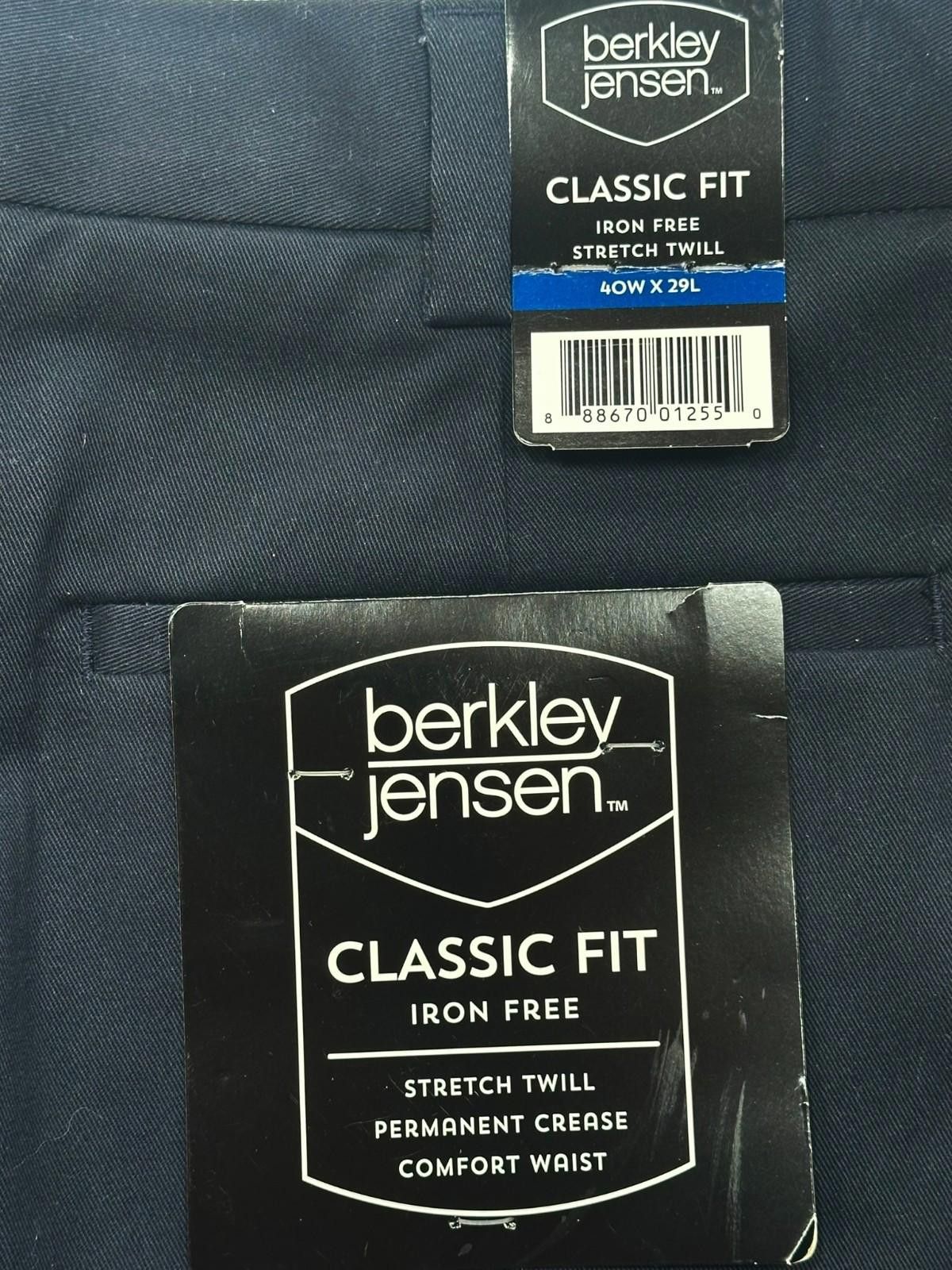 Other Berkley Jensen Classic No Iron Stretch Flex Black Mens 40/29 Size US 40 / EU 56 - 3 Thumbnail