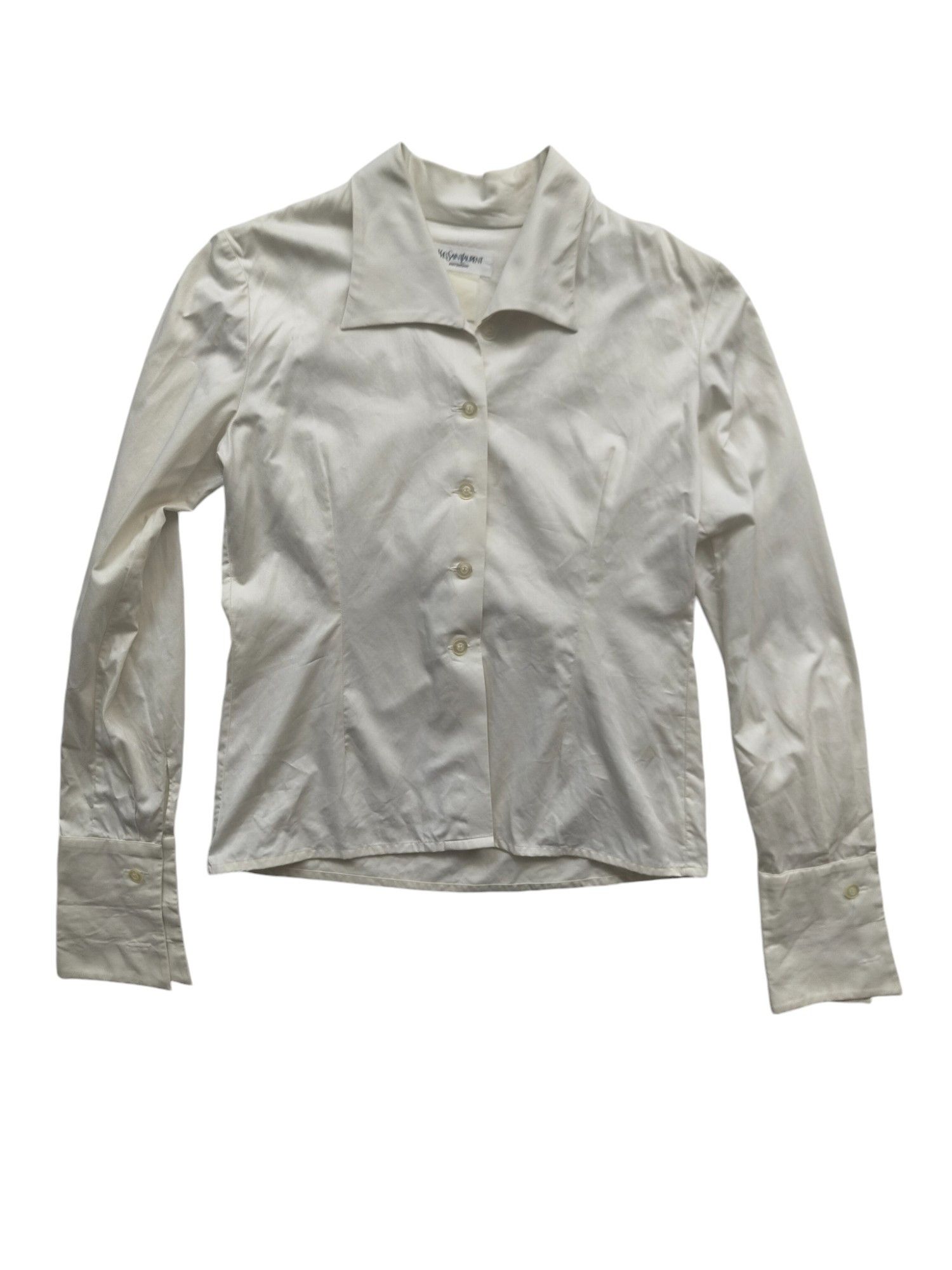 Yves Saint Laurent Yves Saint Laurent Creme Color Shirt With Double Cuffs Size S / US 4 / IT 40 - 1 Thumbnail
