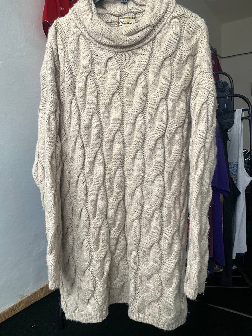 Burberry × Vintage Thomas Burberry Beige Cable Knitted Wool Sweater Size M / US 6-8 / IT 42-44 - 1 Thumbnail