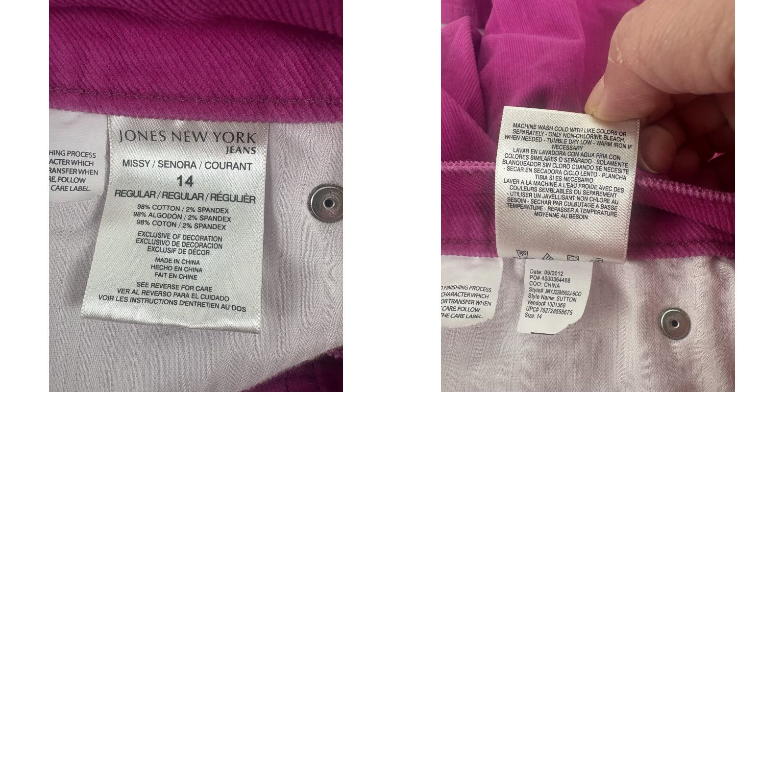 Jones New York Jones New York Pink Corduroy Straight Pants Womens Size 14 Regular 90s Size 36" / US 14 / IT 50 - 8 Thumbnail