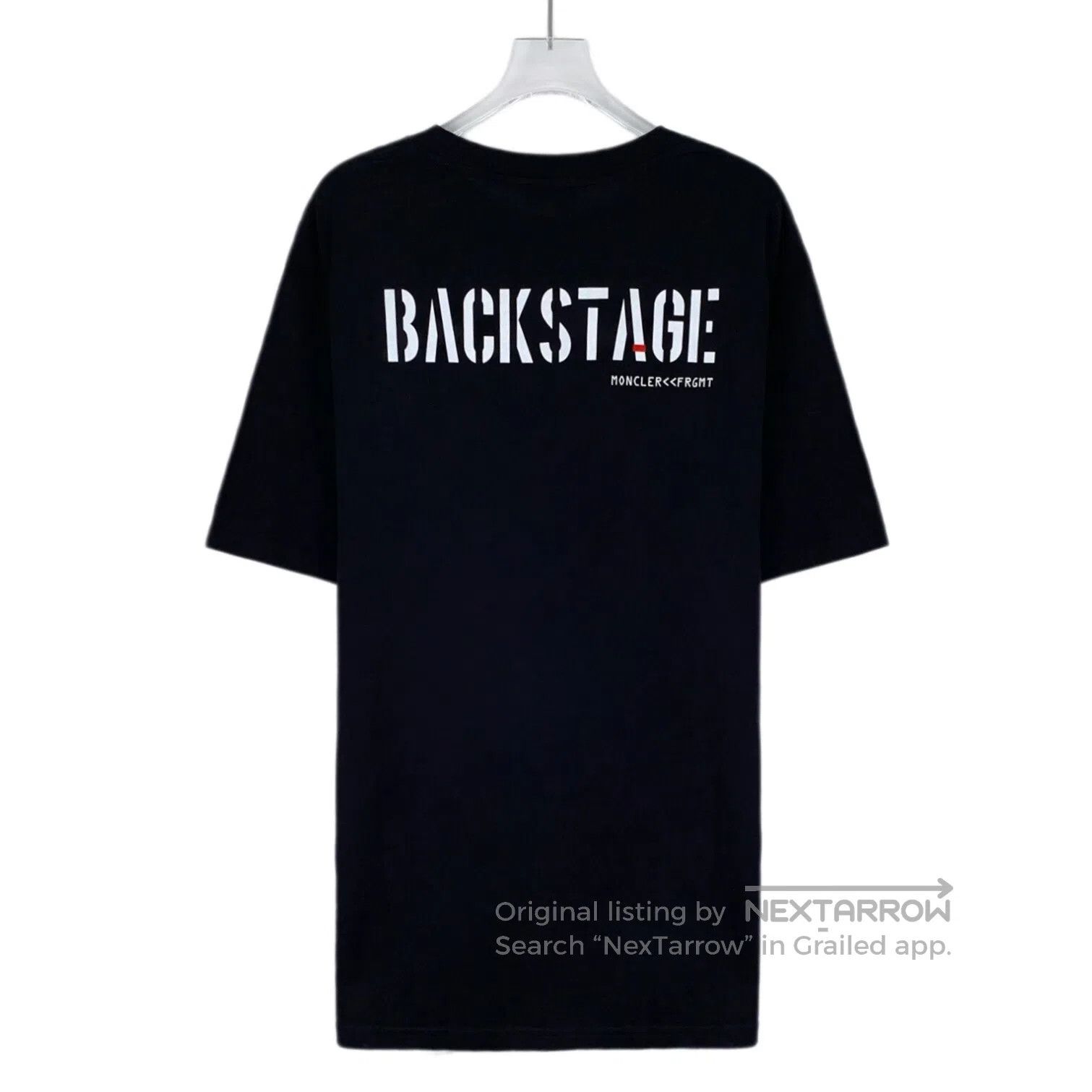 Moncler Moncler Black Letter Printed Cotton Crew Neck Short Sleeve Size US XL / EU 56 / 4 - 2 Thumbnail