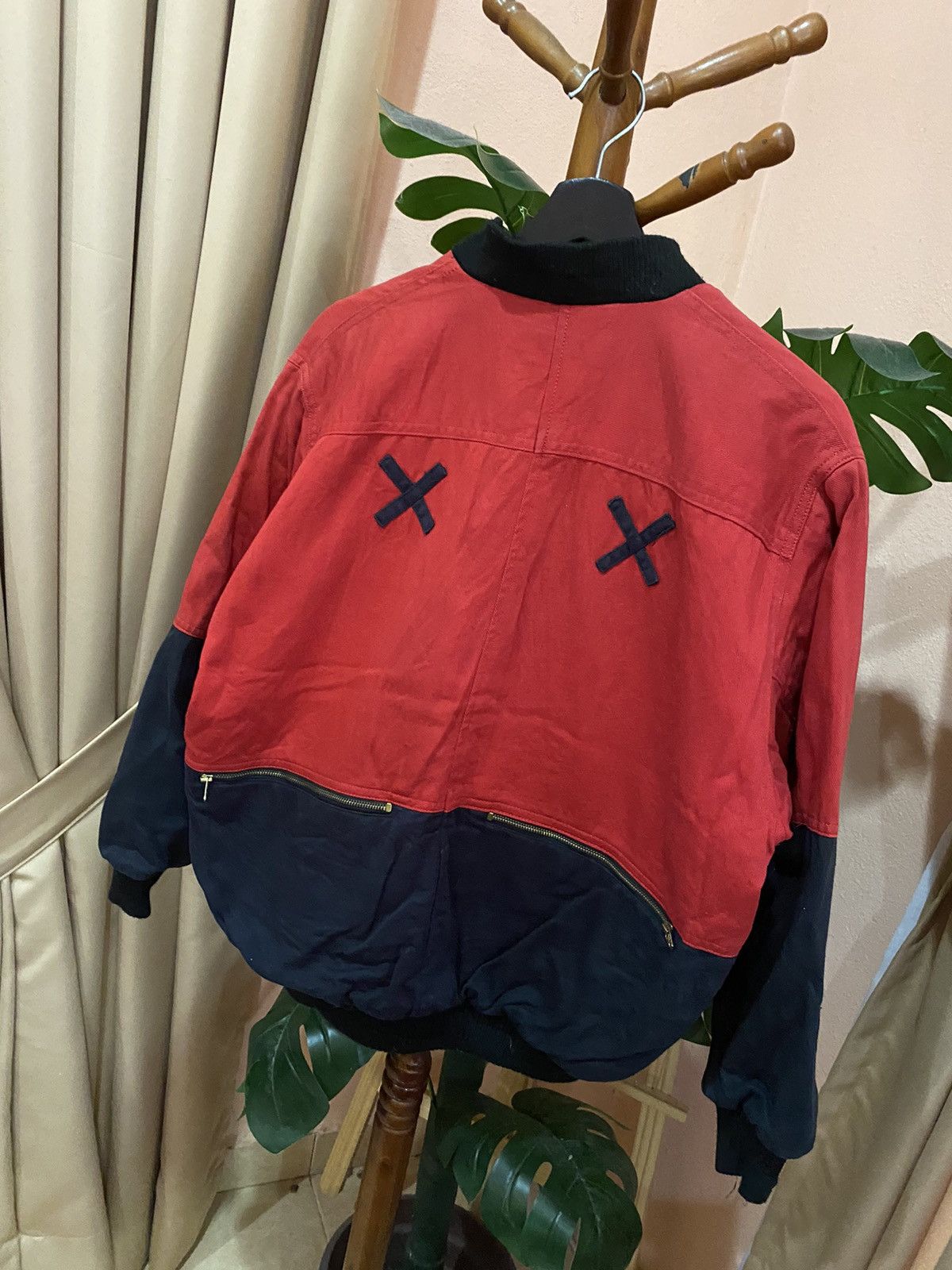 Other Vintage Royal Eye Varsity Bomber Jacket Red Black Patchwork Size US M / EU 48-50 / 2 - 11 Thumbnail