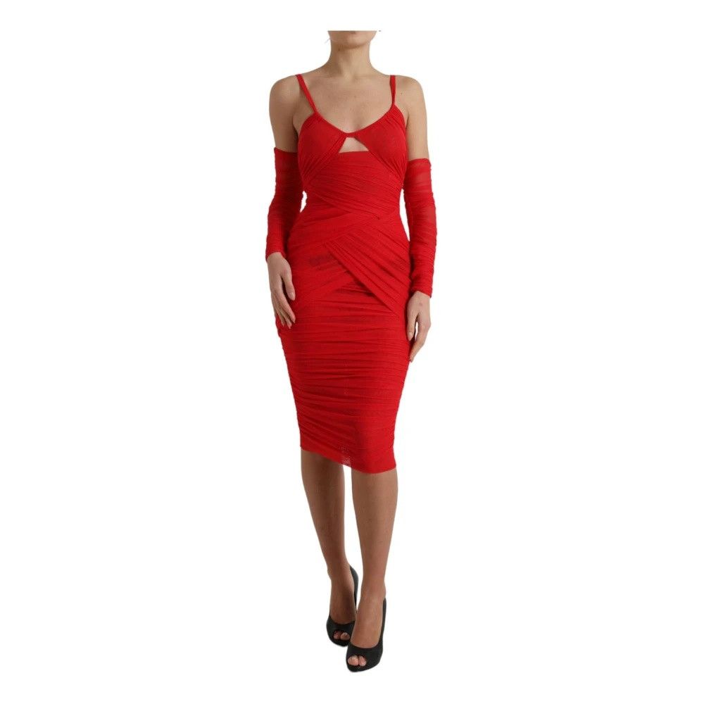 Dolce & Gabbana o1y0825 Midi Dress in Red Size XS / US 0-2 / IT 36-38 - 1 Thumbnail