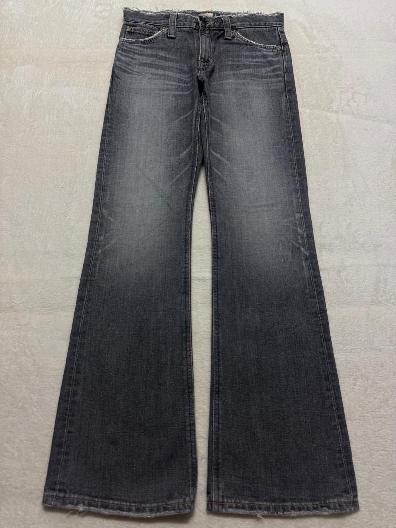 Lee 💥FLARED💥VINTAGE 90s LEE SAND WASHED DISTRESSED BELL BOTTOM Size US 27 - 20 Thumbnail