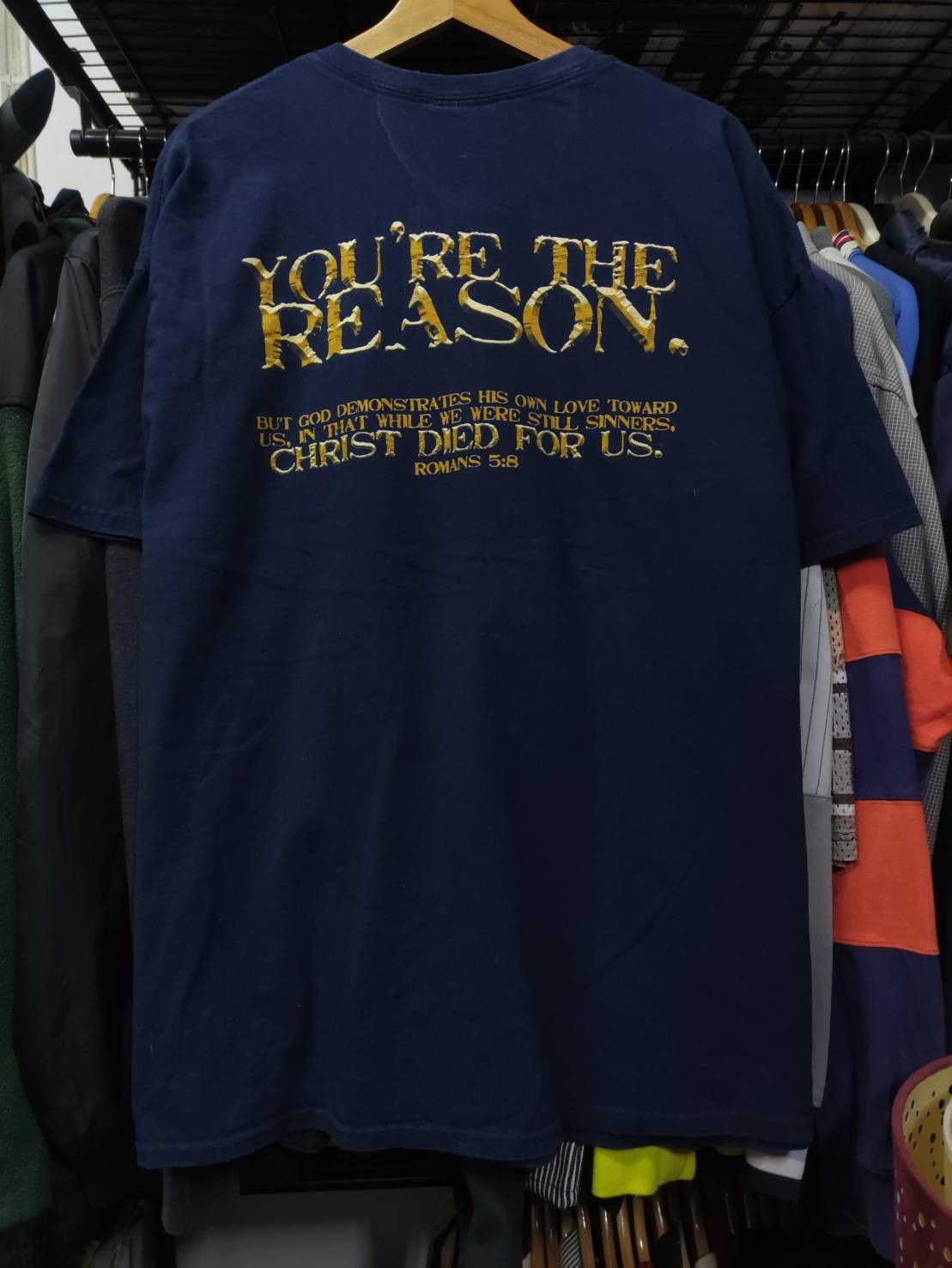 Vintage Vtg 00's Jesus Died For A Reason T-Shirt Size US XXL / EU 58 / 5 - 2 Thumbnail