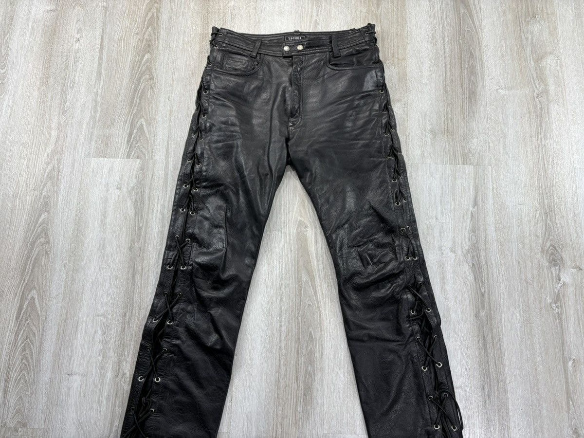 Designer × Leather Mens western leather pants cowboys TSCHUL Size 31 Size US 31 - 2 Thumbnail