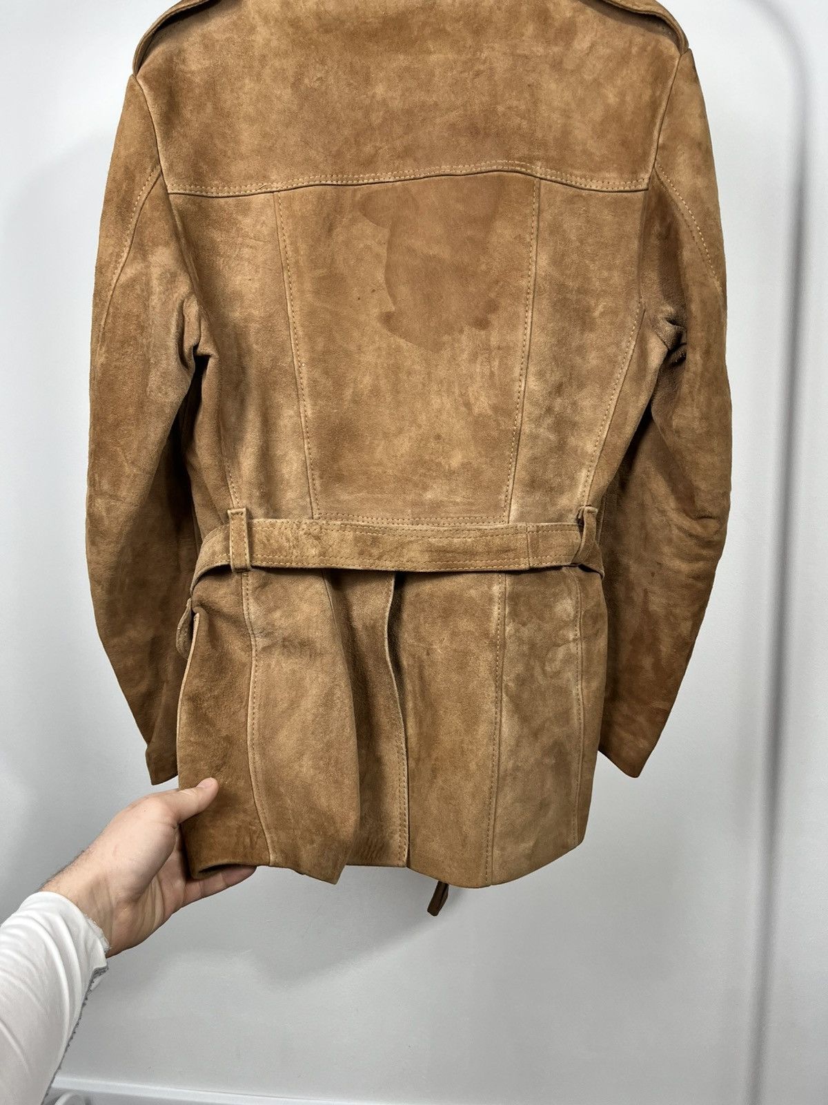 Leather Vintage Suede Leather Jacket Men’s Brown Belted Size US M / EU 48-50 / 2 - 13 Thumbnail