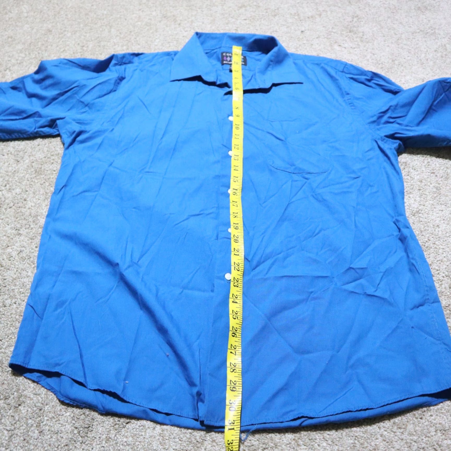 Alexander Julian Alexander Julian Shirt Button-Up XL Blue Mens Long Sleeve solid Colorful 17.5 Colorful 90s Size US XL / EU 56 / 4 - 6 Thumbnail
