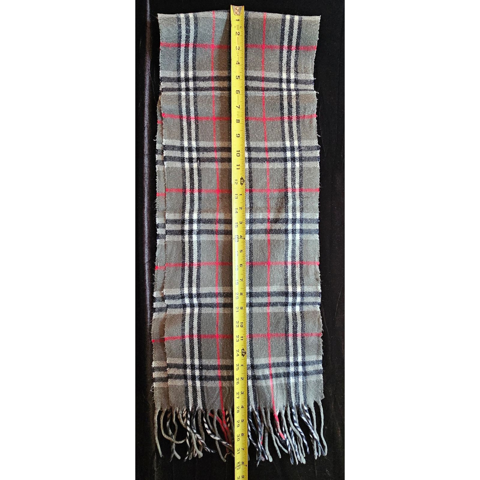 Burberry BURBERRYsLondon 100% Lambswool Gray Scarf Nova Check (2) Size ONE SIZE - 6 Thumbnail