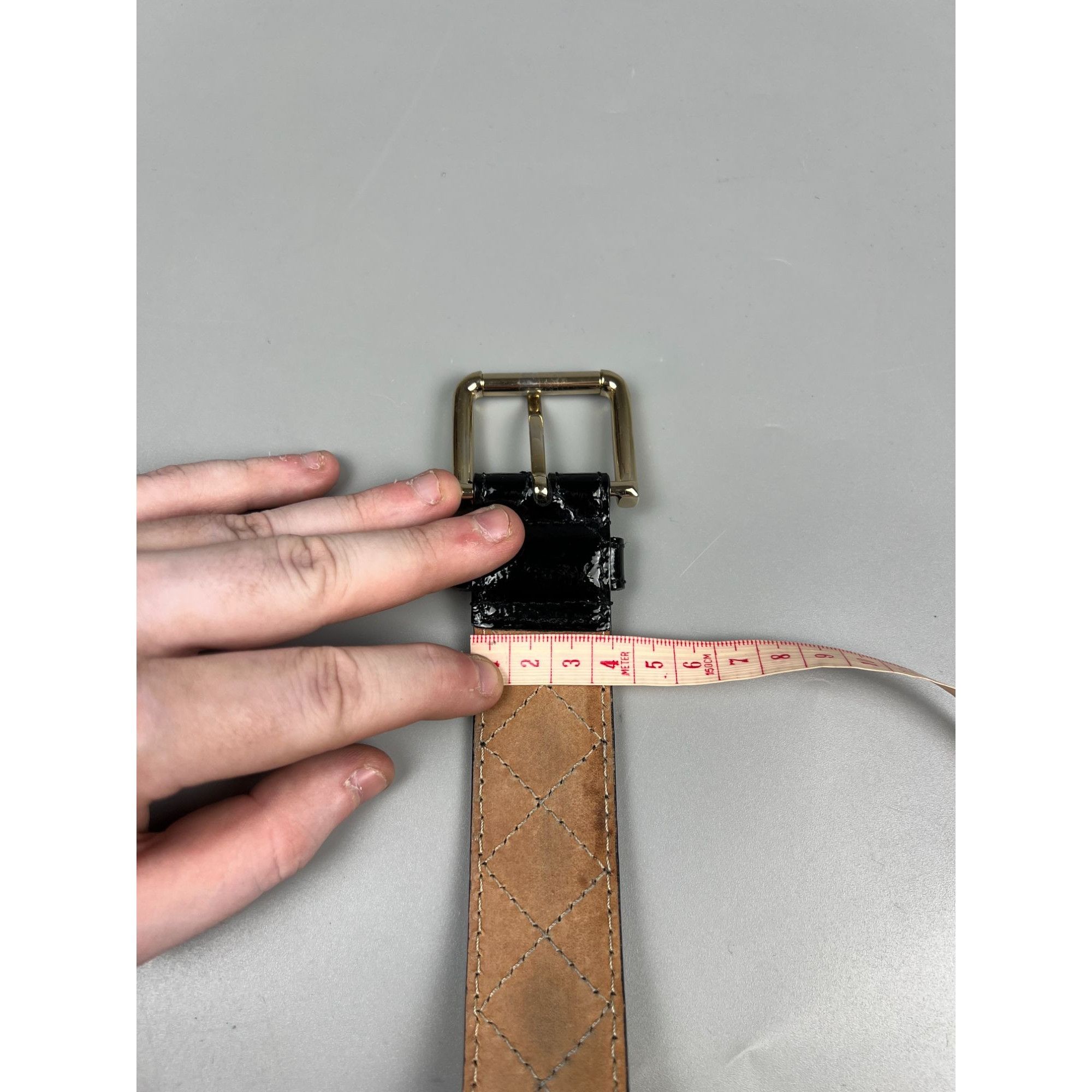 Dolce & Gabbana Dolce & Gabbana Patent Leather Quilted Logo Belt Size ONE SIZE - 12 Thumbnail