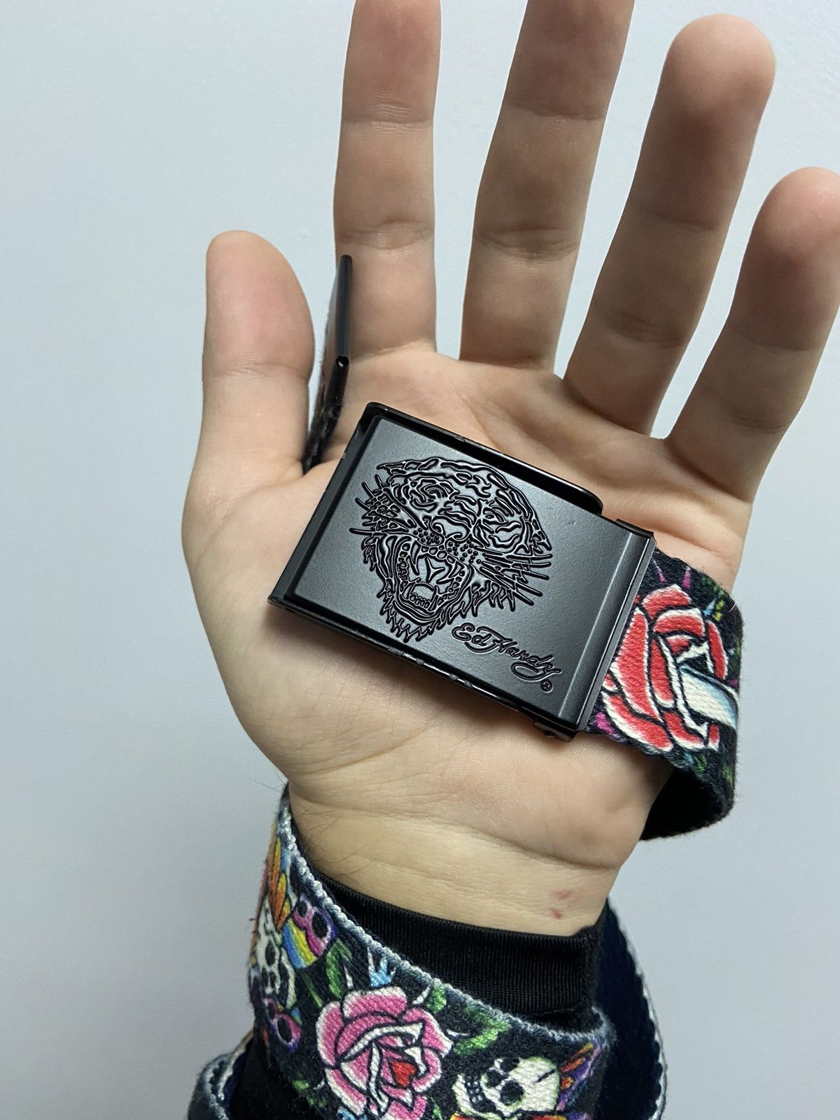 Ed Hardy × Vintage Ed Hardy Vintage All Print Belt Skull Rose Tattoo Y2K Size ONE SIZE - 2 Thumbnail