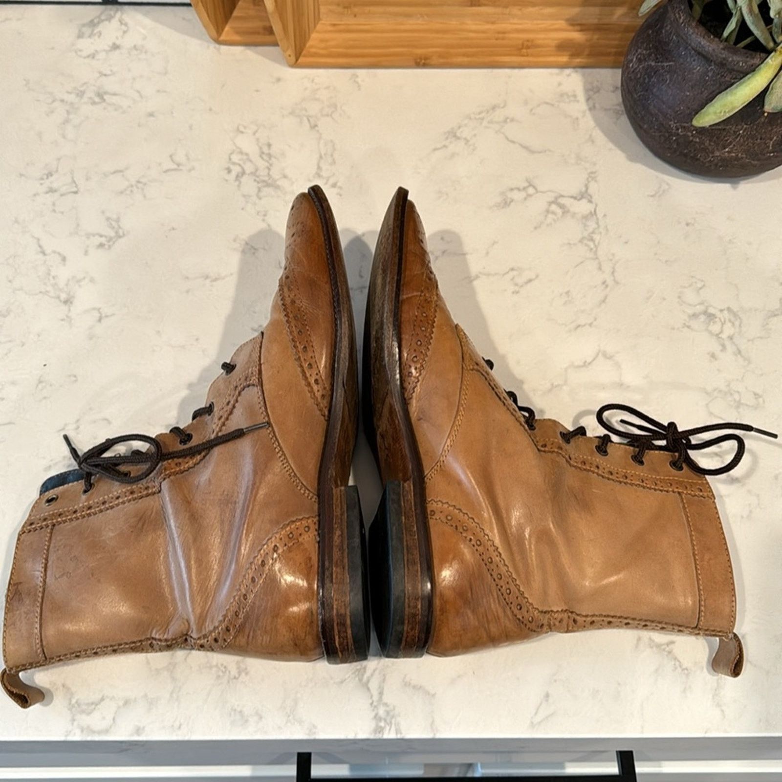 Asos ASOS Brogue leather lace up boots wingtip academia size 10 Size US 10 / EU 43 - 7 Thumbnail