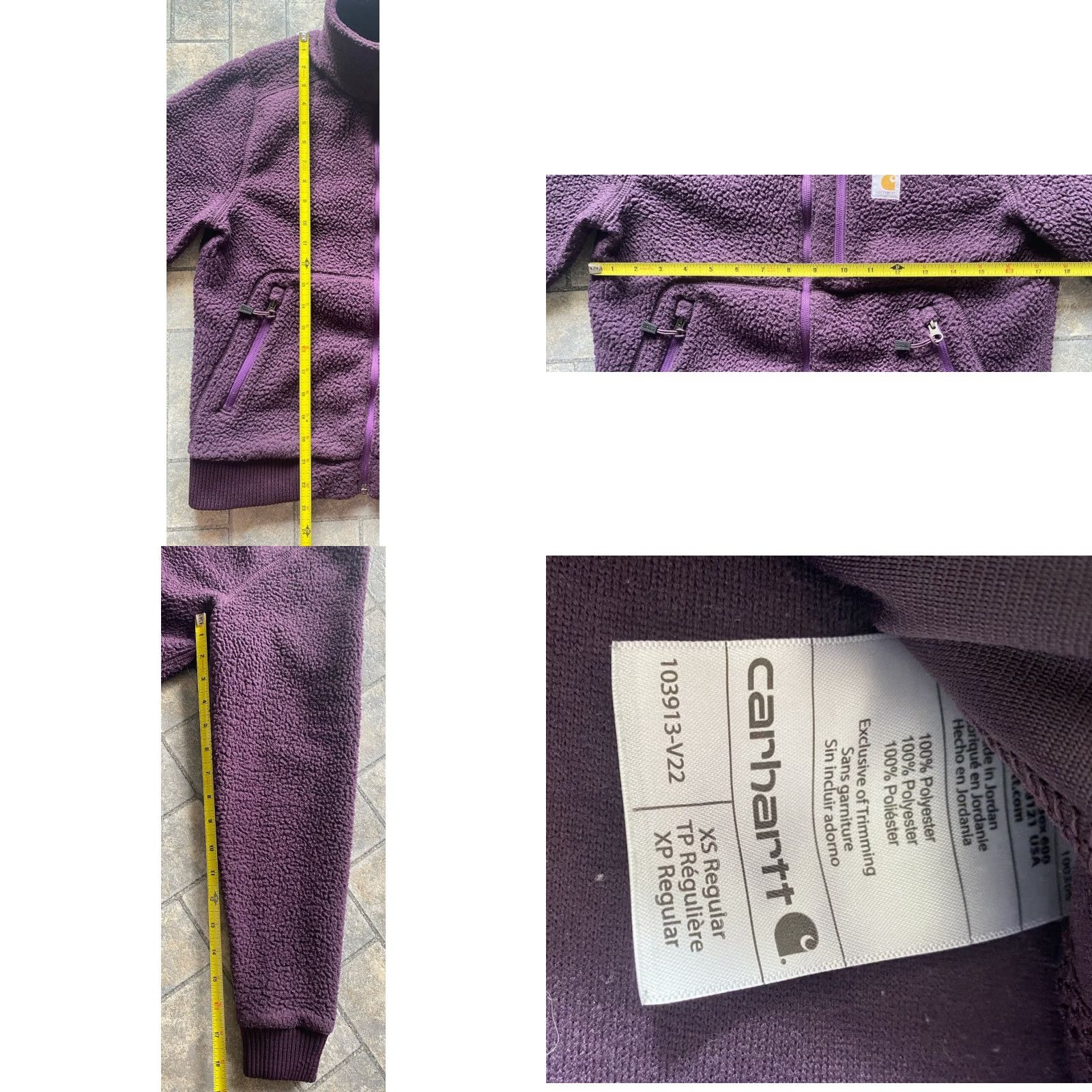 Carhartt Carhartt Jacket Womens XS Purple Sherpa Fleece Full Zip 103913-W Relaxed Fit Women Jacket Size XS / US 0-2 / IT 36-38 - 8 Thumbnail