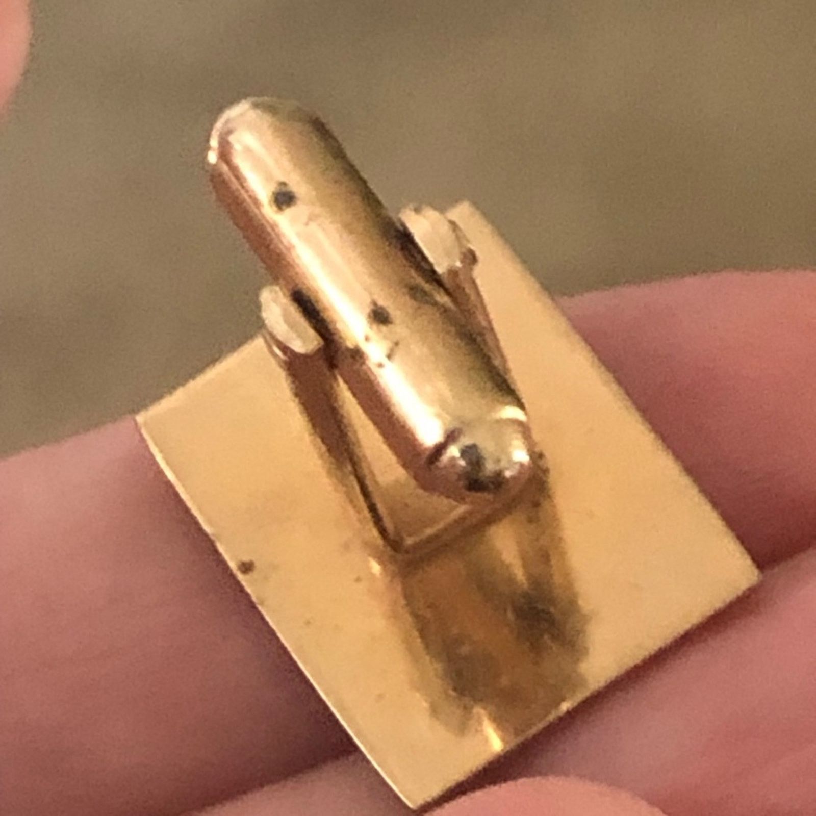 Vintage Vintage men’s rectangle gold plated cuff links Size ONE SIZE - 3 Thumbnail