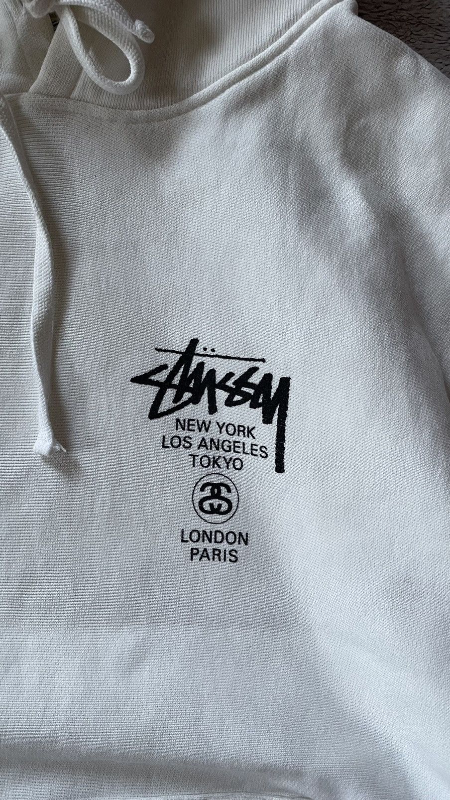 Stussy Vintage Hoodie Stussy World Tour Hooded White Rare Logo Size US L / EU 52-54 / 3 - 7 Thumbnail