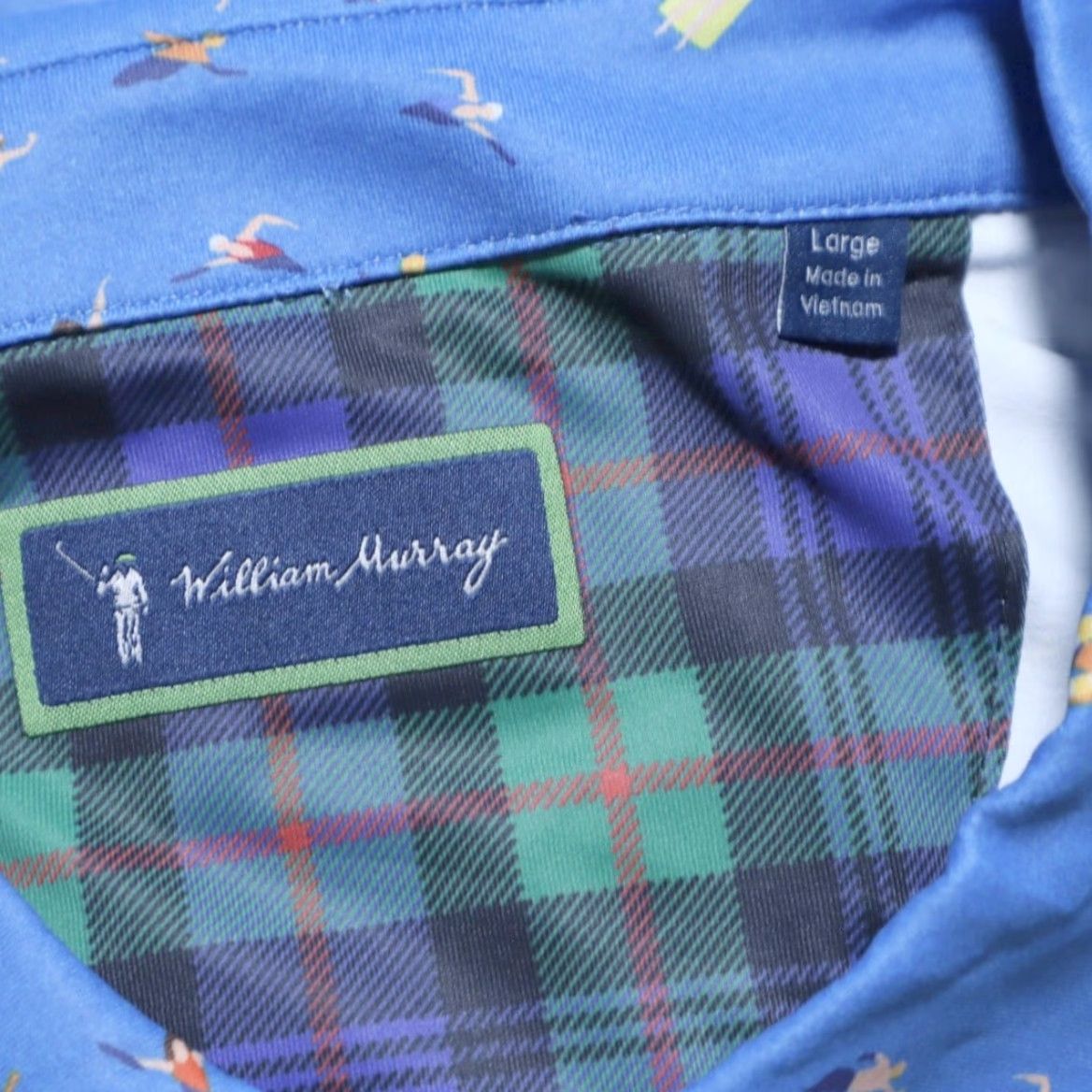 Vintage William Murray The Deep End Golf Stretch Polo Shirt Blue Men's L Shirt Size US L / EU 52-54 / 3 - 5 Thumbnail