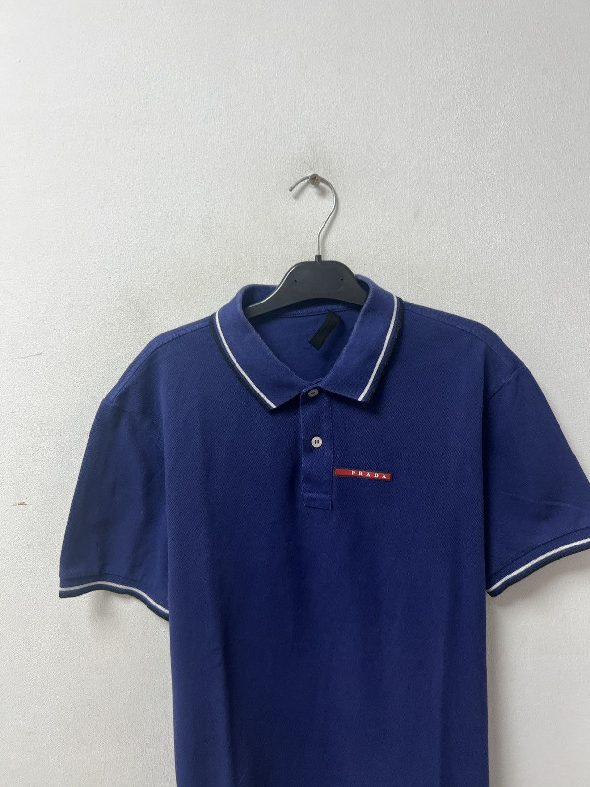 Prada Vintage Prada Polo T-Shirt Red Tab Mens Size XL Blue Size US XL / EU 56 / 4 - 2 Thumbnail