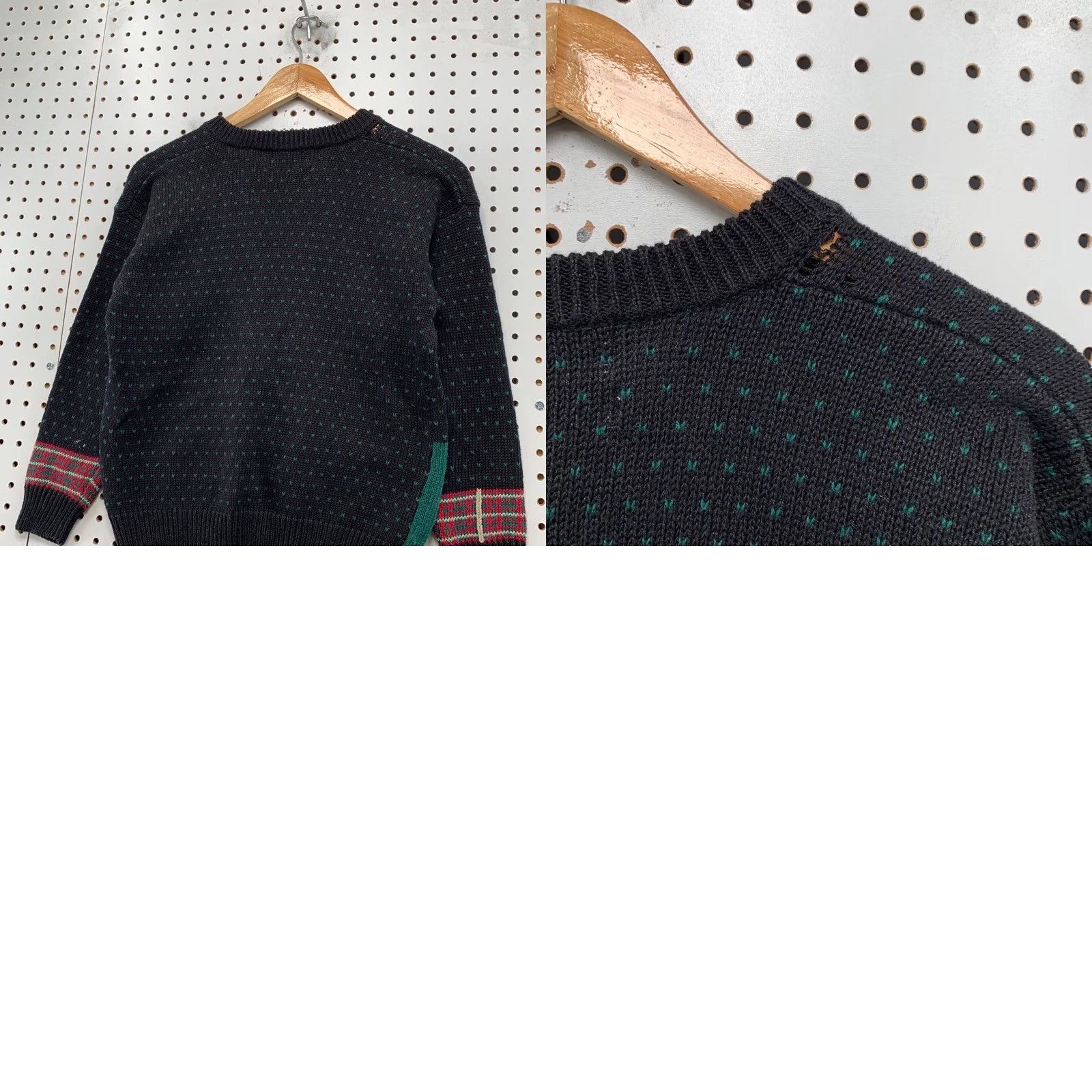 Vintage VINTAGE Northern Isles Dog Sweater Hand Embroidered V-Neck Womens 10 Black Plaid Knit Pullover | Animal Holiday Casual Womens Pullover Sweater 10 Size L / US 10 / IT 46 - 9 Thumbnail