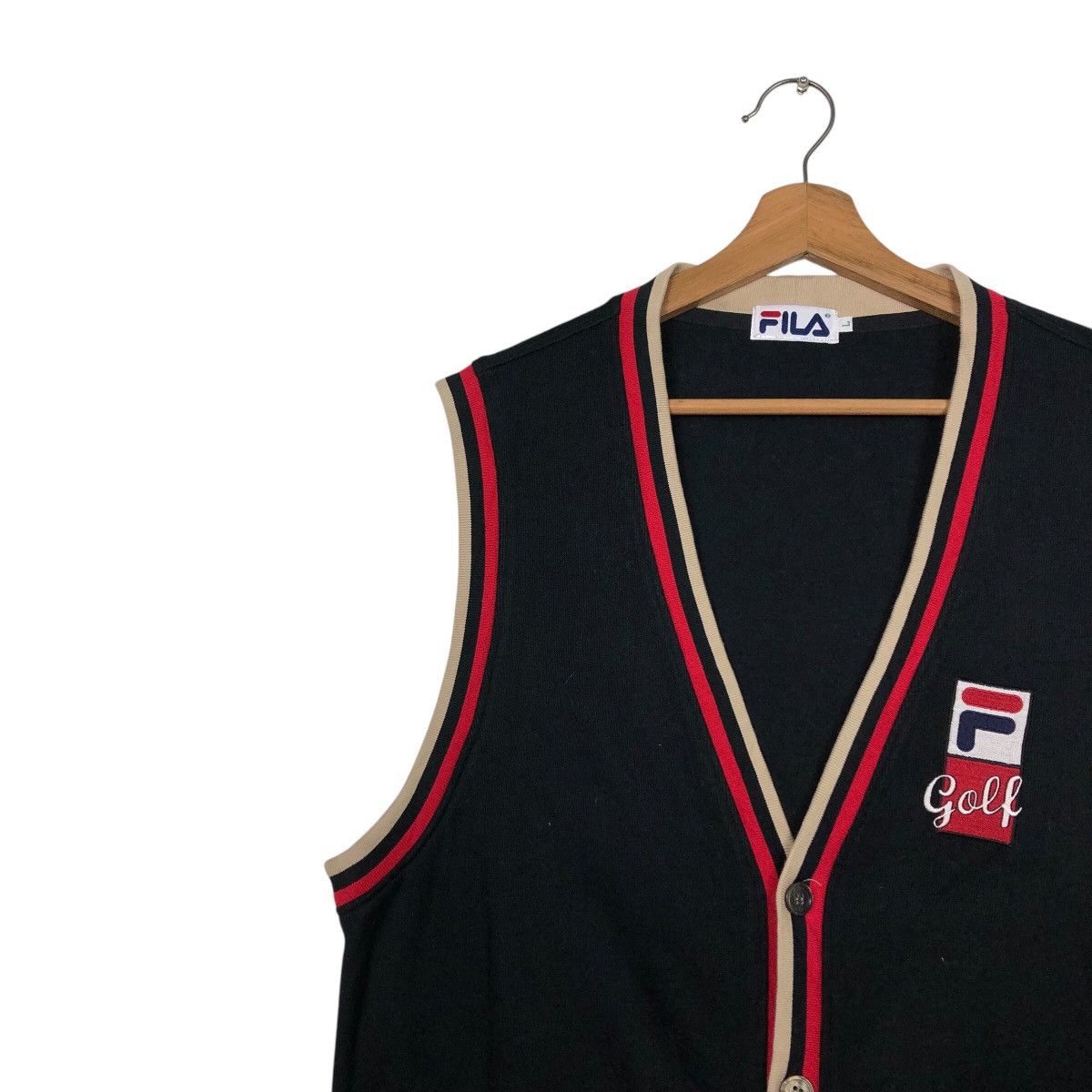 Fila × Japanese Brand 📌Vintage Vest Tank Top Fila Golf Big Logo Size US L / EU 52-54 / 3 - 8 Thumbnail